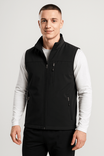 Softshell Outdoor Bodywarmer voor Heren – Lichtgewicht, Winddicht & Waterafstotend - Softshell Bodywarmer - Zwart - Small (S) - Softshell Outdoor Bodywarmer voor Heren – Lichtgewicht, Winddicht & Waterafstotend. - Outdoor Craft