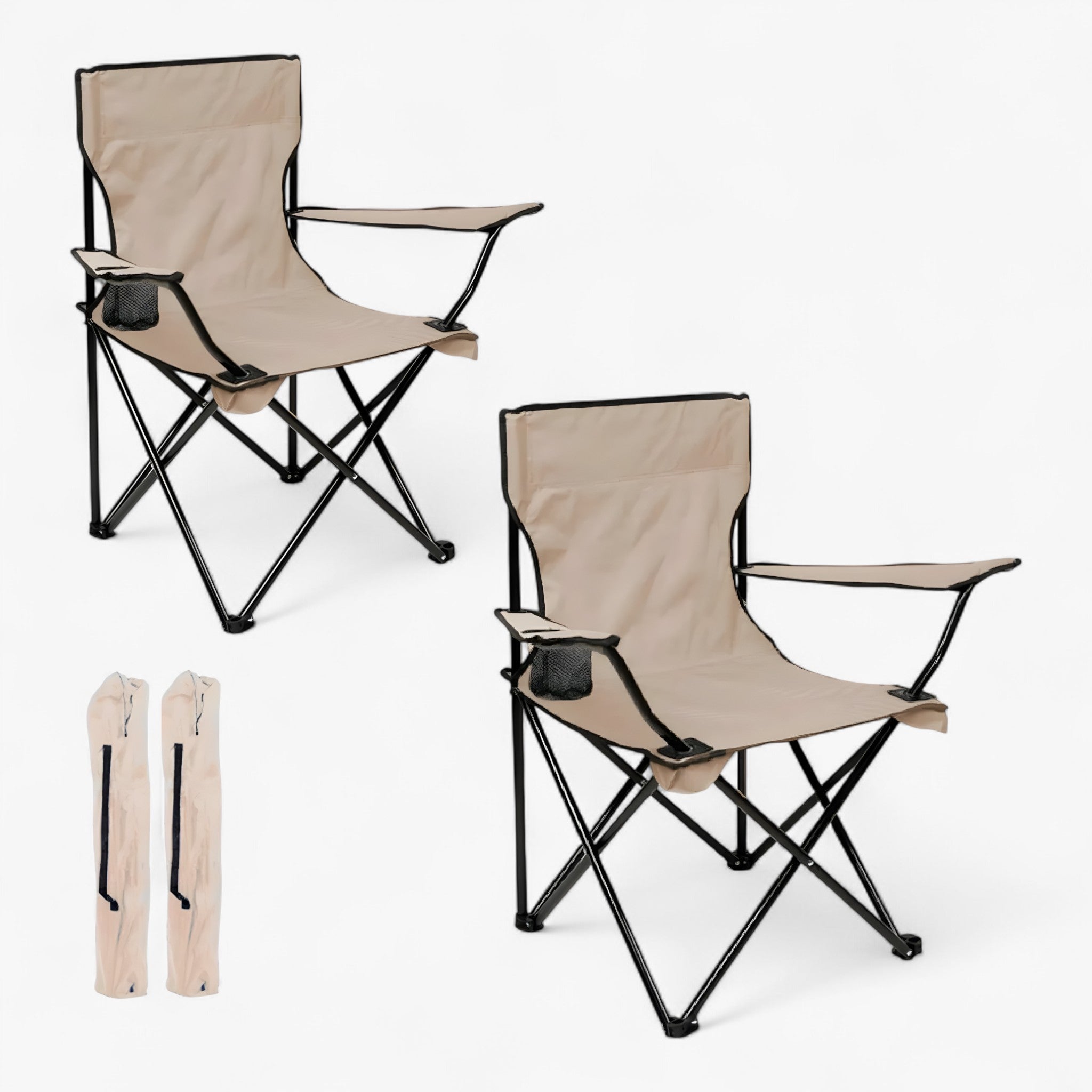 Draagbare Nylon Kampeerstoel met Armleuningen
