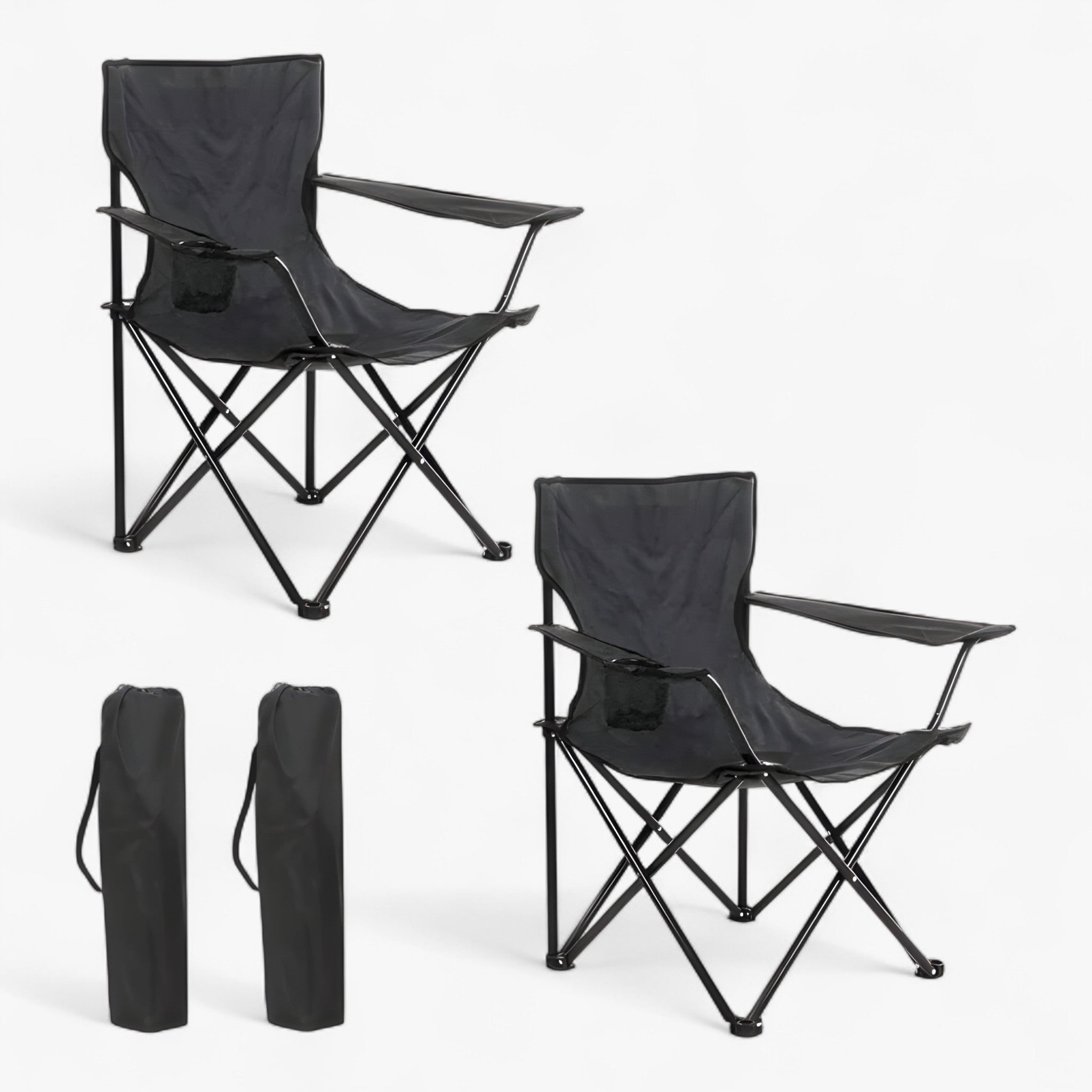 Draagbare Nylon Kampeerstoel met Armleuningen