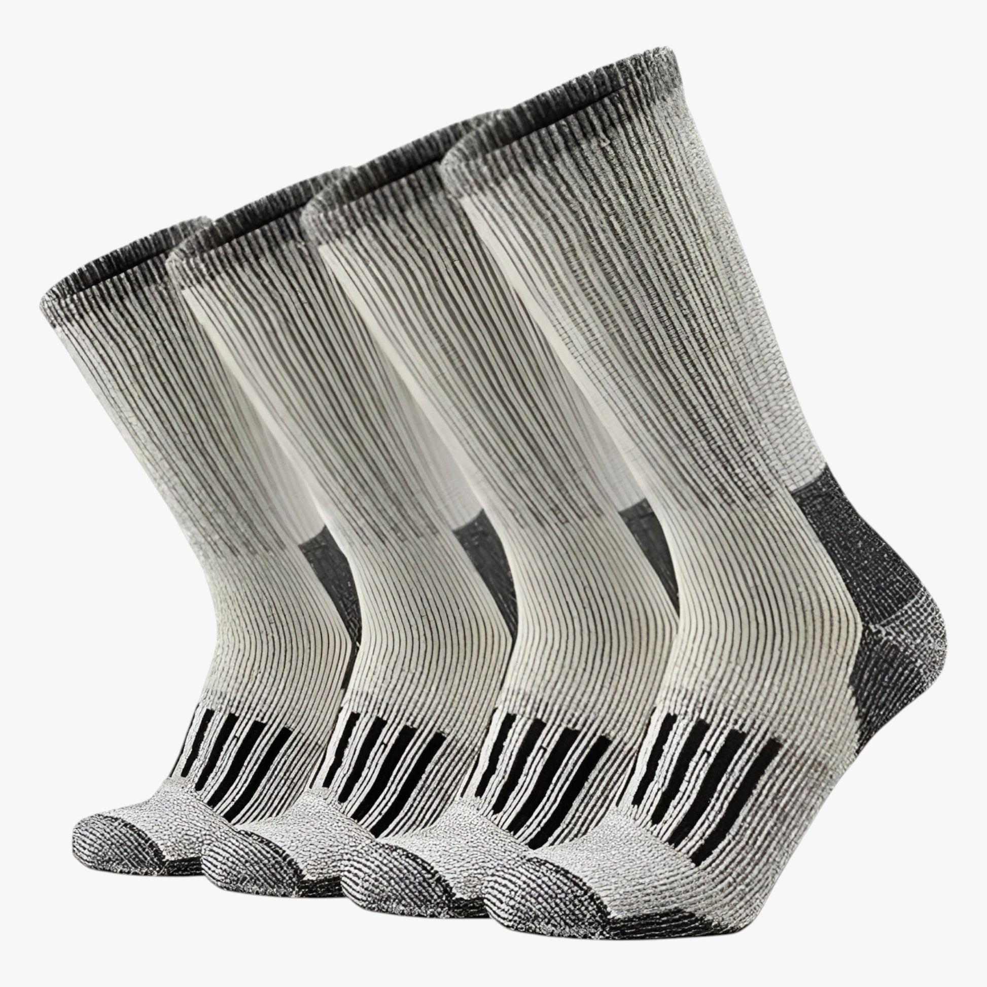 Sokken : Heren Merino Wollen Wandelsokken voor Warmte in Zwart Grijs(4 Paar) van Outdoor Craft