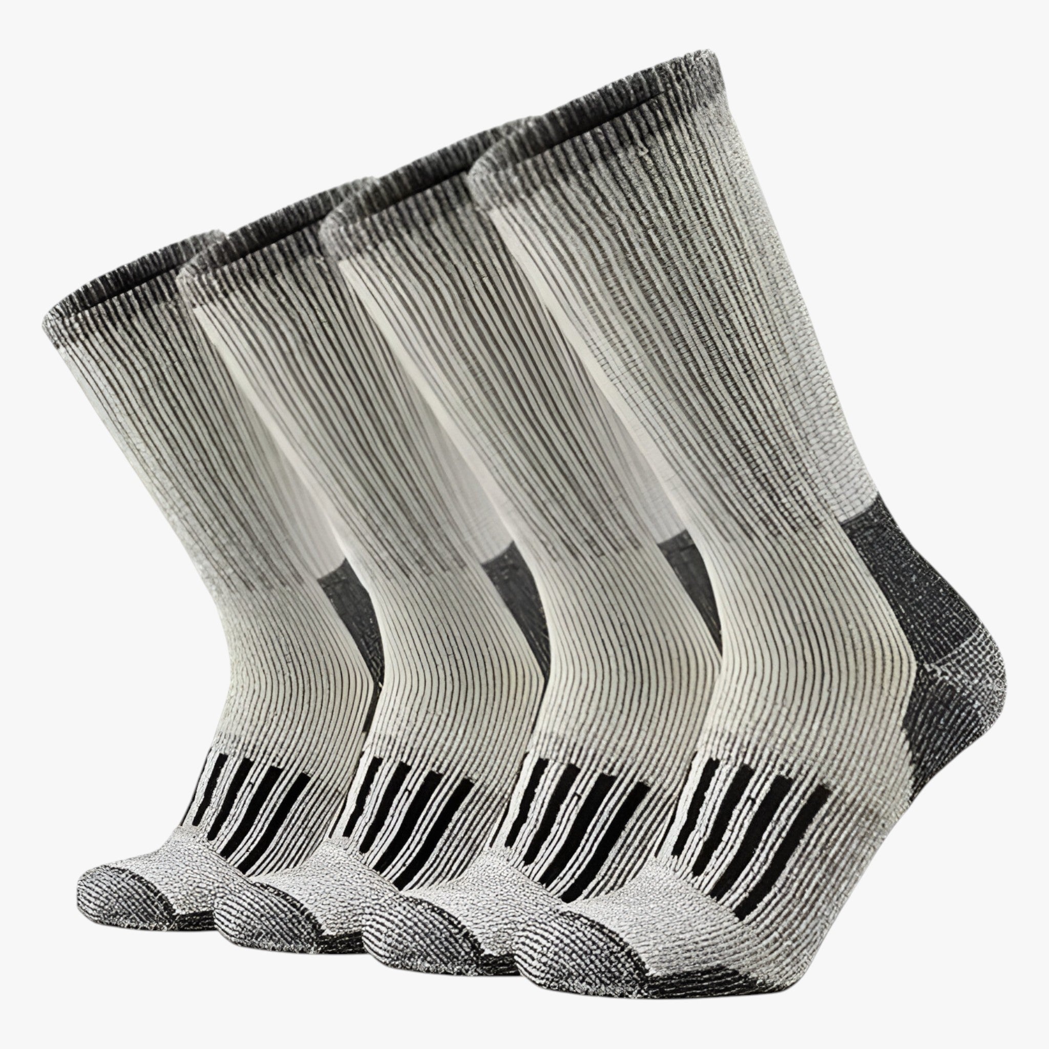 Sokken : Heren Merino Wollen Wandelsokken voor Warmte in Zwart Grijs(4 Paar) van Outdoor Craft