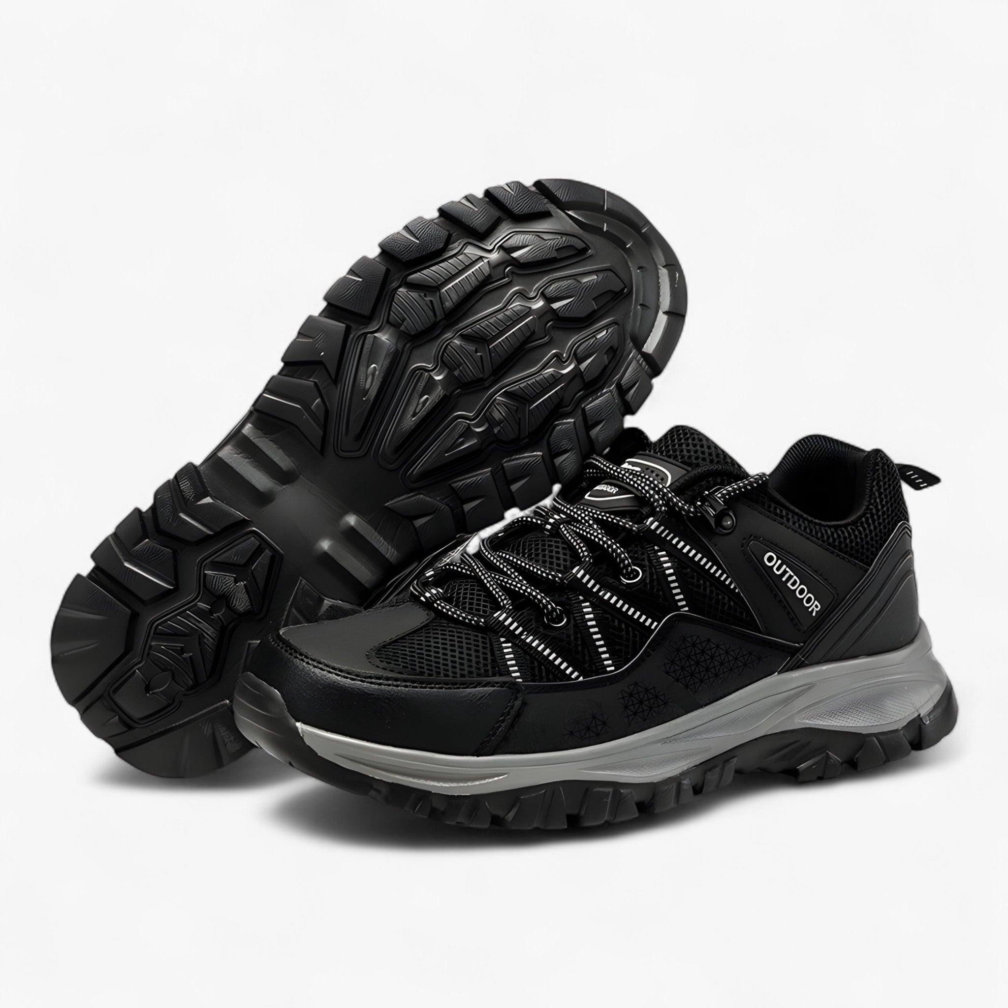 Heren Ademend Sport Sneakers - Heren sport schoenen - Zwart - 39 - Heren Ademend Sport Sneakers. - Outdoor Craft