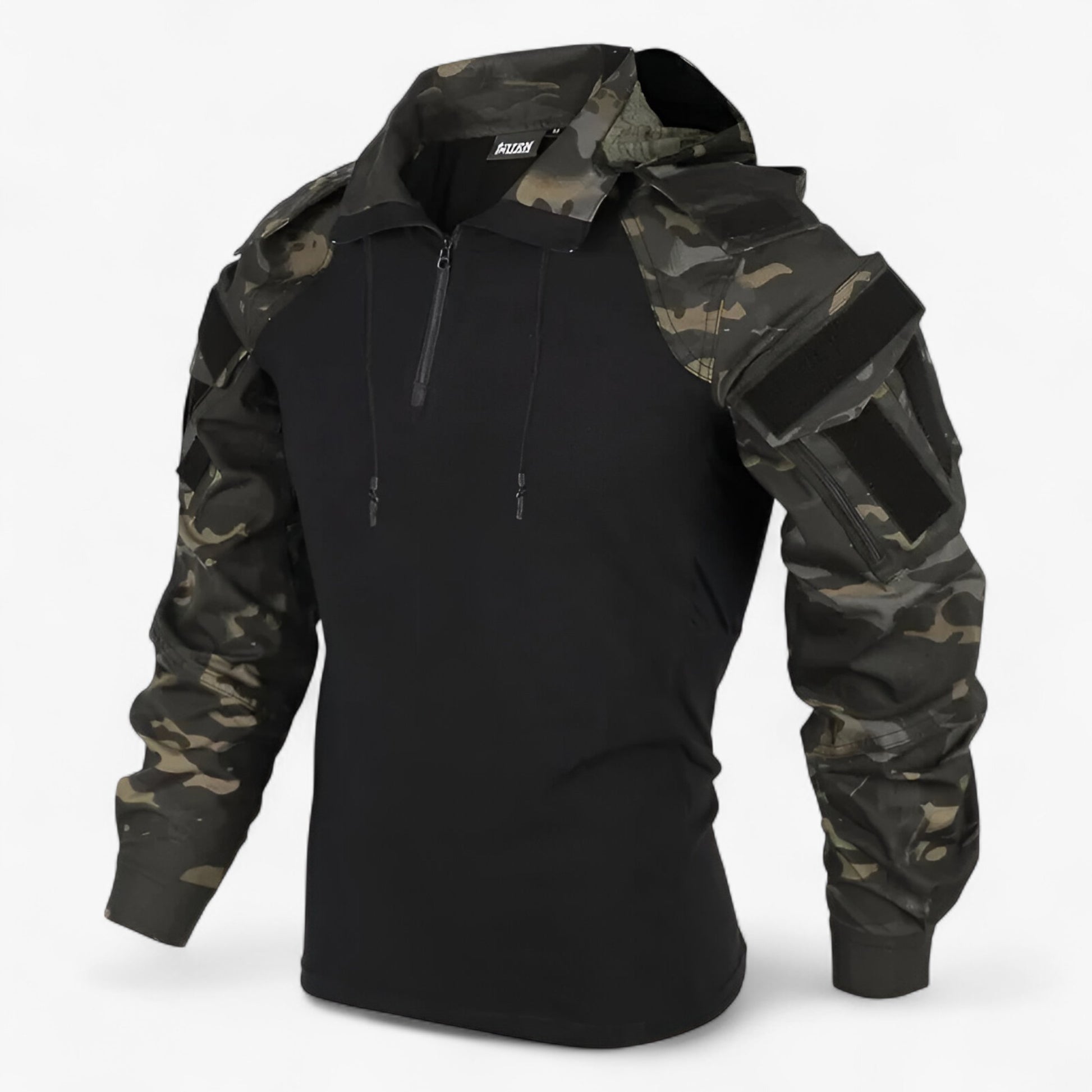 Heren Camo Tactisch T-shirt van Katoen - Tactische Kleding - Zwarte CP - M - Heren Camo Tactisch T-shirt van Katoen. - Outdoor Craft