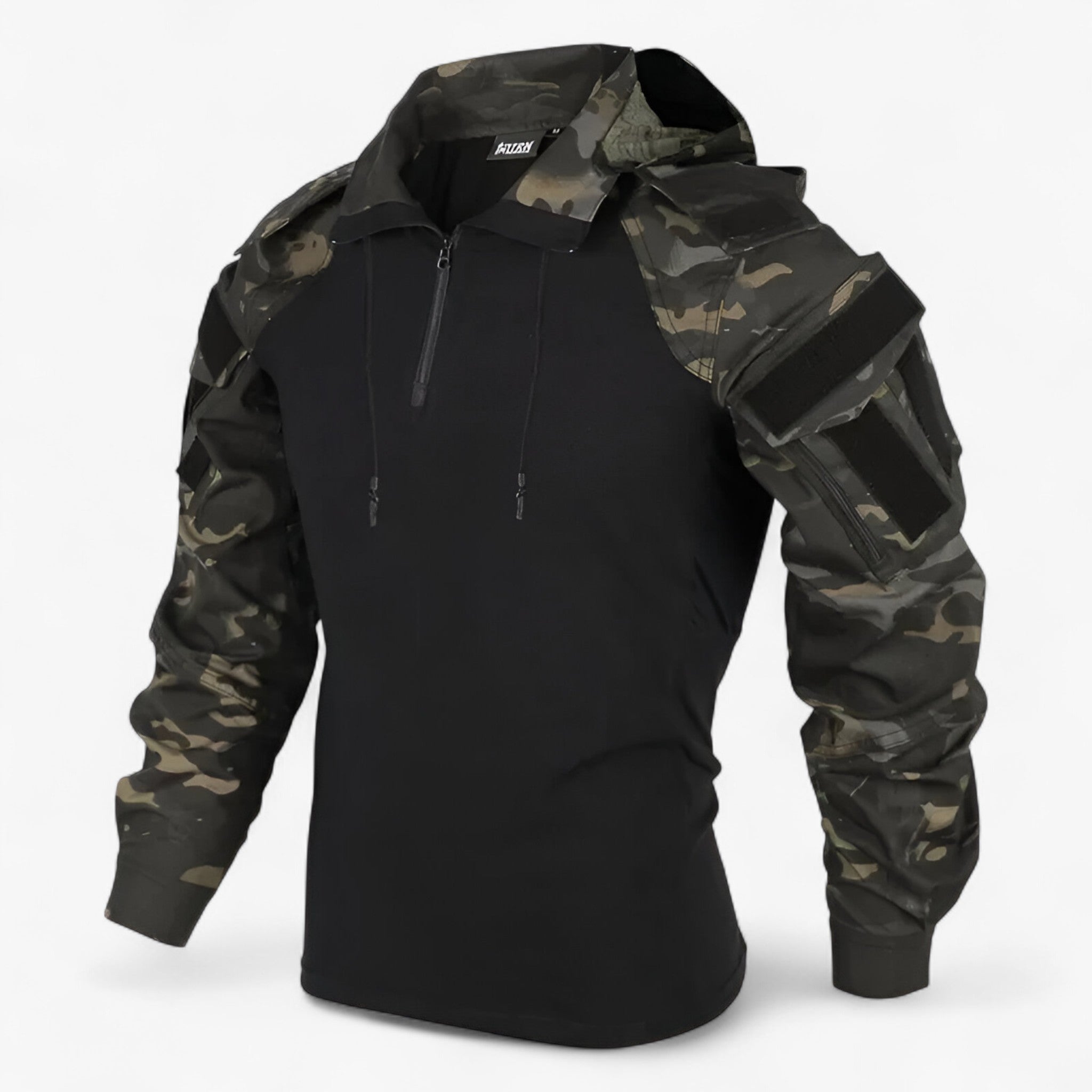 Heren Camo Tactisch T-shirt van Katoen - Tactische Kleding - Zwarte CP - M - Heren Camo Tactisch T-shirt van Katoen. - Outdoor Craft