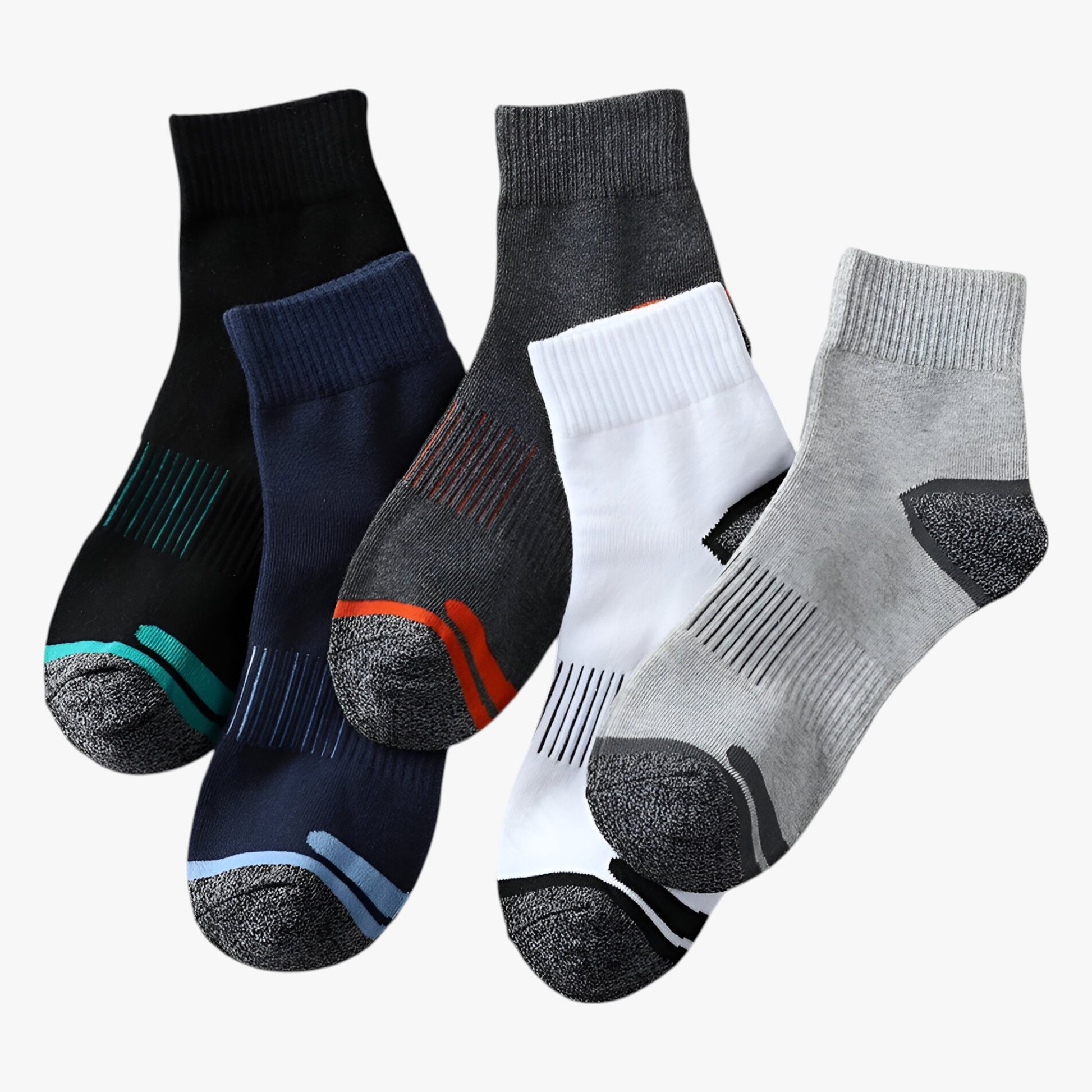 Heren Katoenen Sportsokken - 5 Paar - Sokken - 3 blauw 2 wit - EU 38 - 45 - Heren Katoenen Sportsokken - 5 Paar. - Outdoor Craft