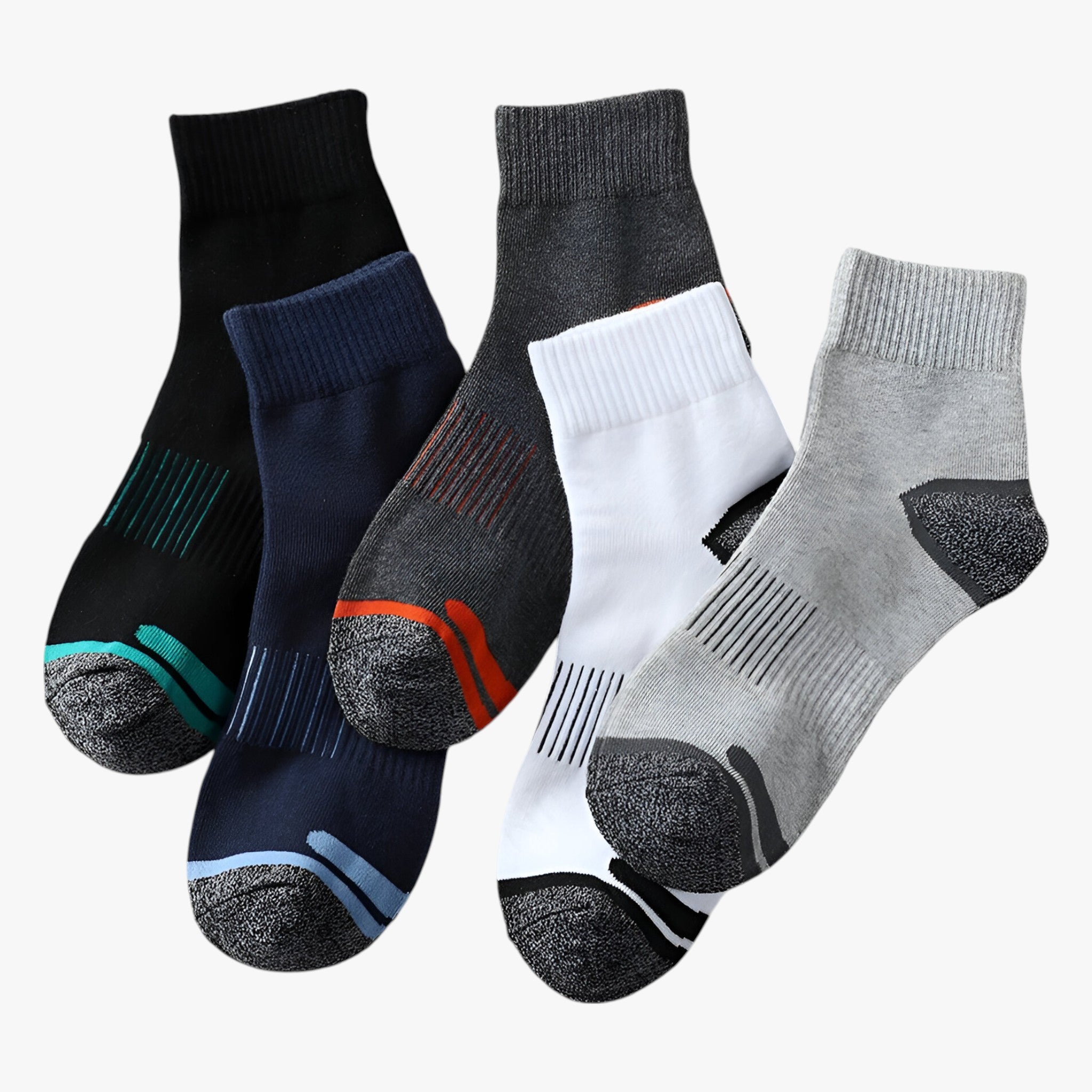 Heren Katoenen Sportsokken - 5 Paar - Sokken - 3 blauw 2 wit - EU 38 - 45 - Heren Katoenen Sportsokken - 5 Paar. - Outdoor Craft