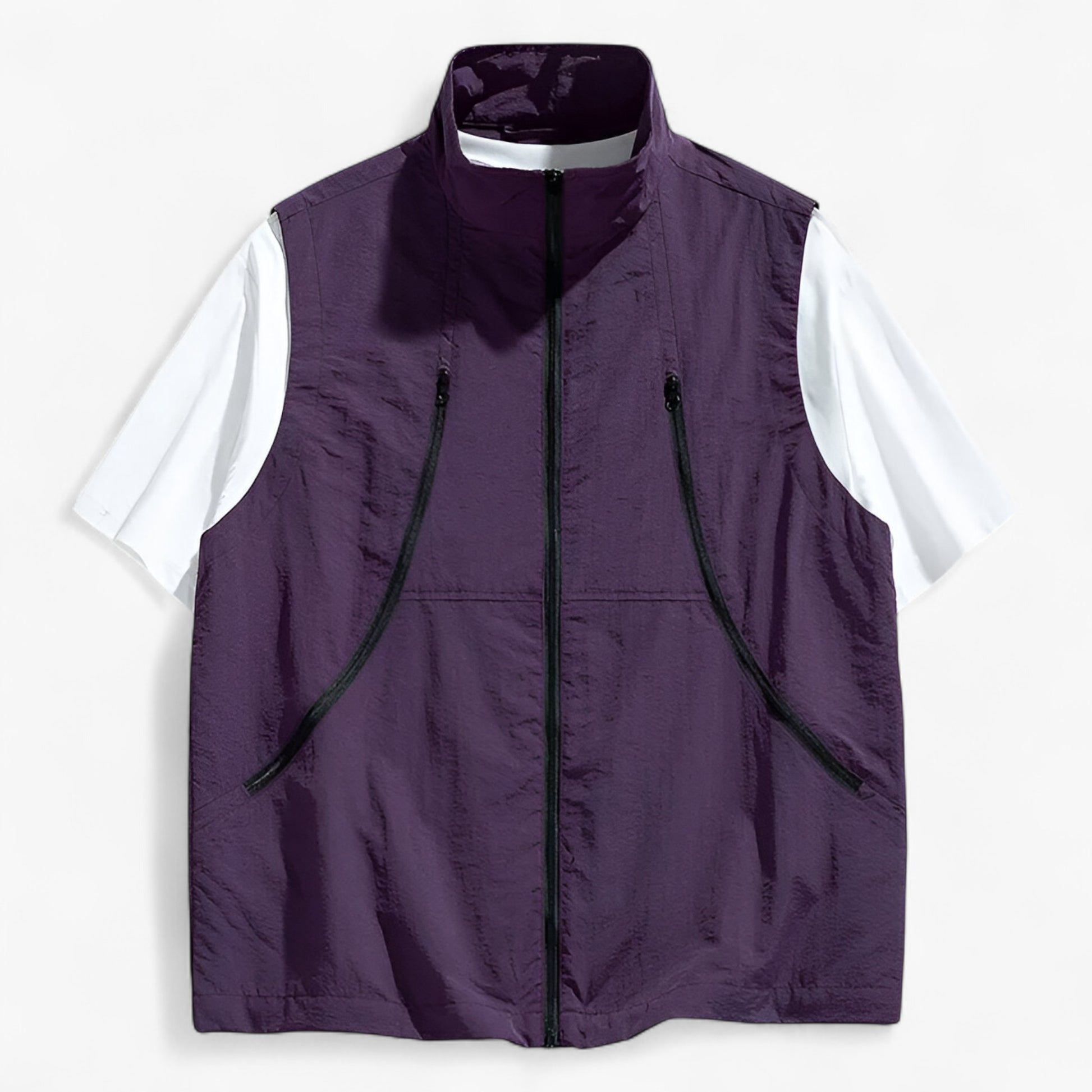 Heren Katoenen Vest voor Lente en Zomer - Herentruien en - cardigans - Paars - M - Heren Katoenen Vest voor Lente en Zomer. - Outdoor Craft