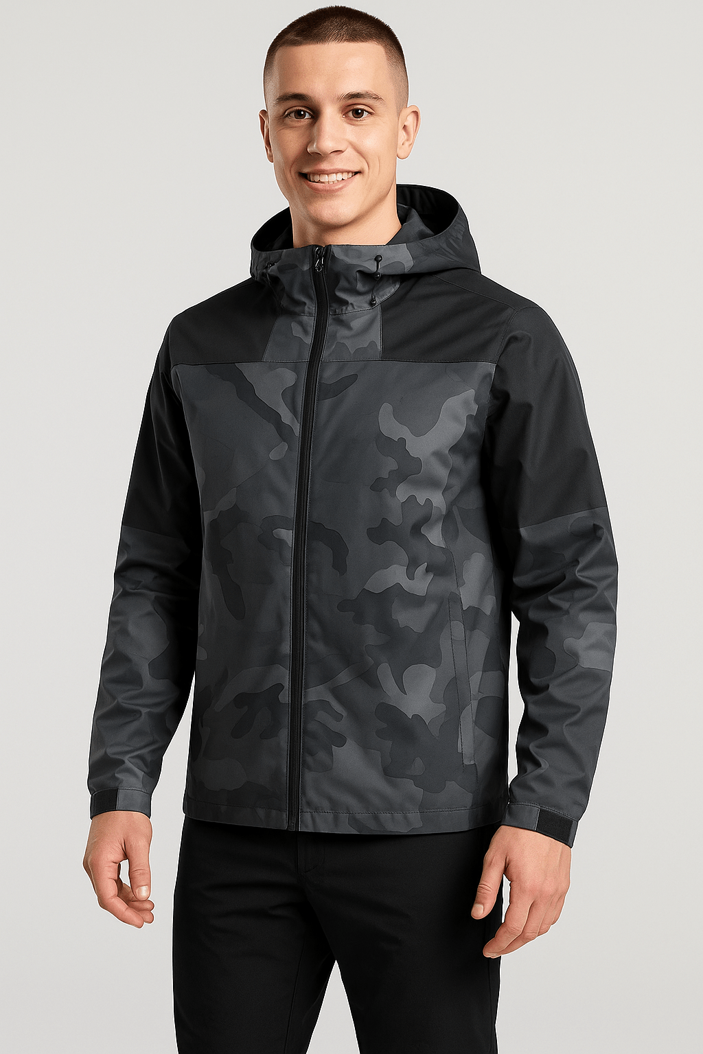 Heren Winddichte Camouflage Jas voor Buitenactiviteiten - Heren Outdoor Jassen - Camouflage Grijs - M - Heren Winddichte Camouflage Jas voor Buitenactiviteiten. - Outdoor Craft