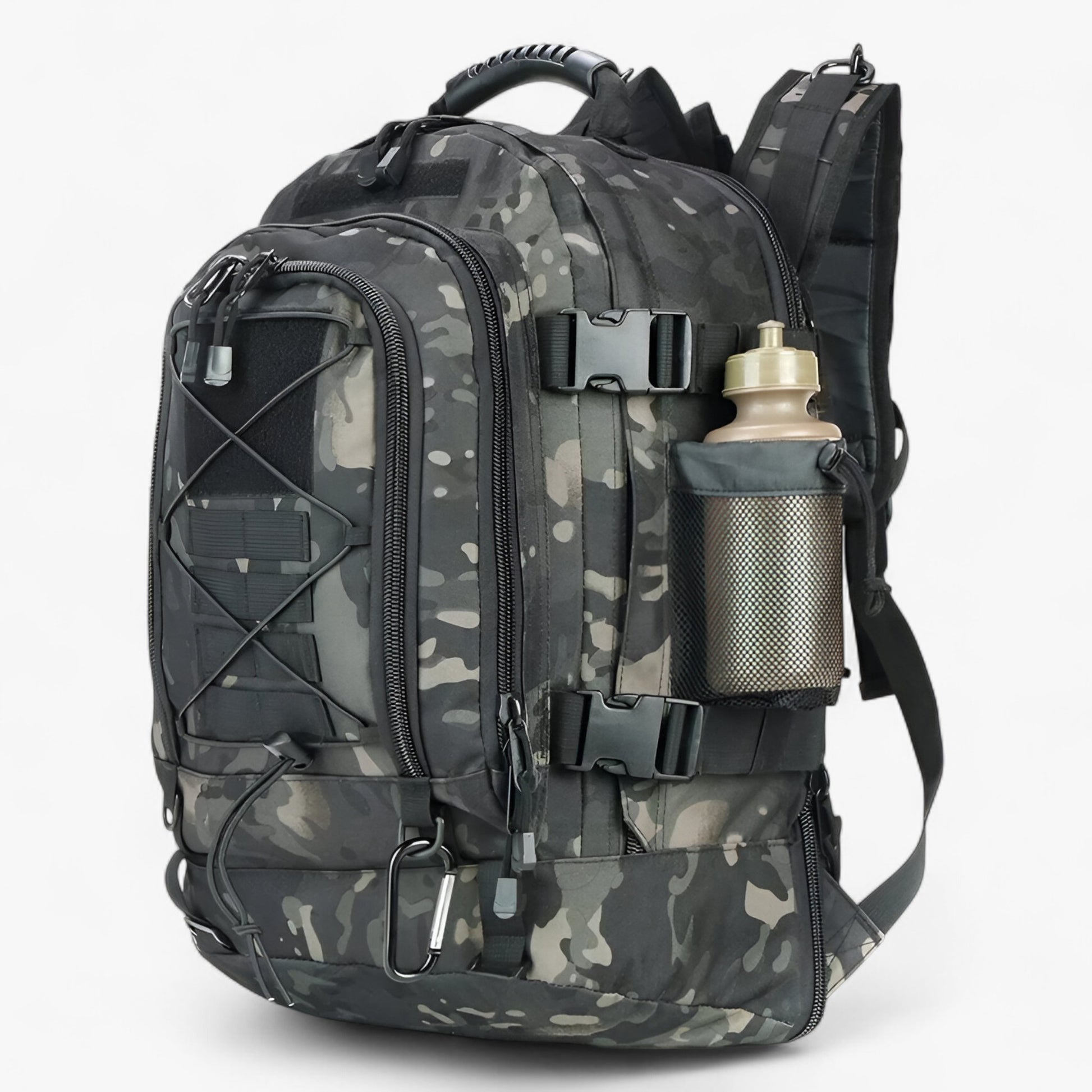 Rugzakken : Heren Waterdichte Tactische Rugzak 65L Groen in Zwart Camo van Outdoor Craft