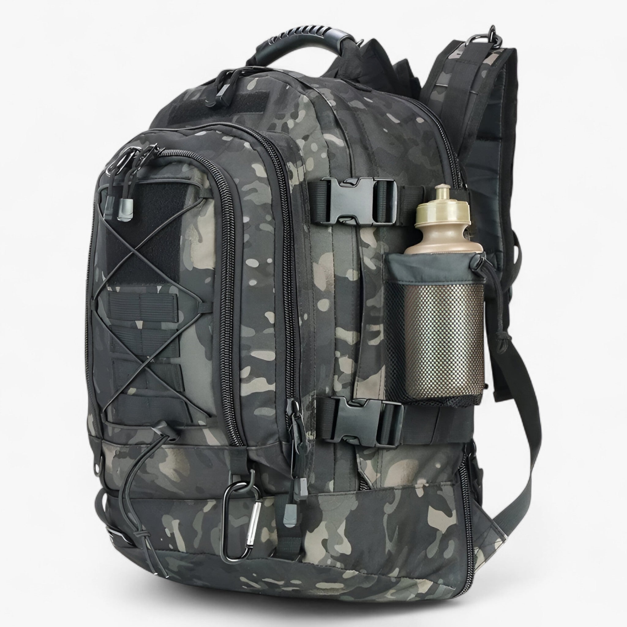 Rugzakken : Heren Waterdichte Tactische Rugzak 65L Groen in Zwart Camo van Outdoor Craft