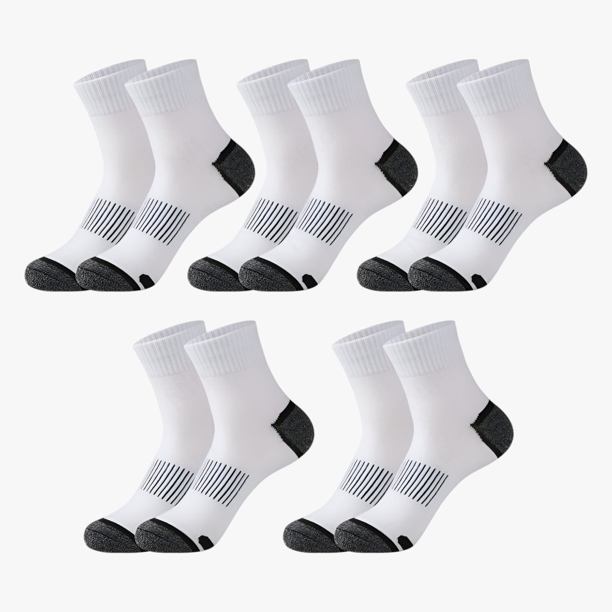 Sokken : Heren Katoenen Sportsokken - 5 Paar in 5 paar wit EU 38-45 van Outdoor Craft