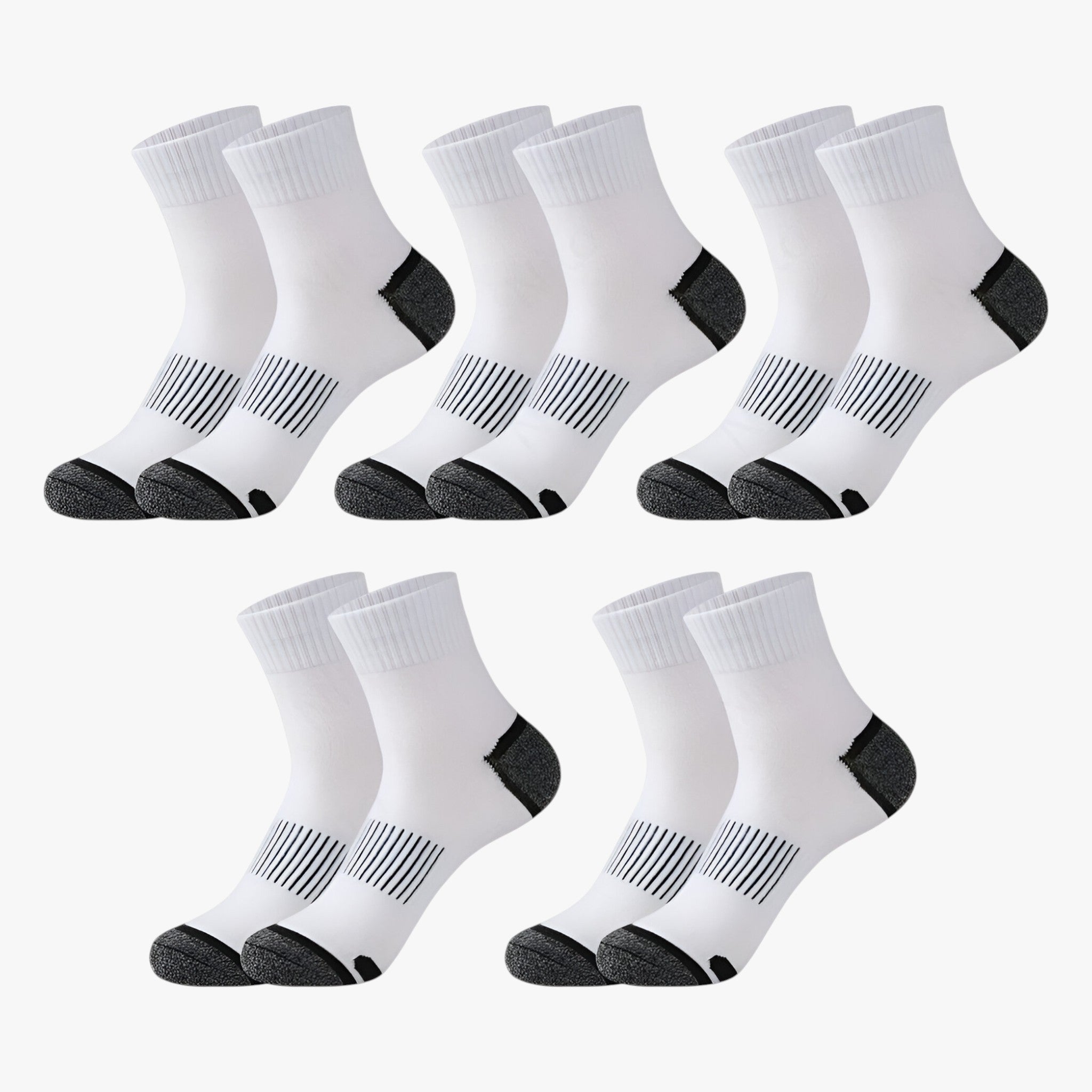 Sokken : Heren Katoenen Sportsokken - 5 Paar in 5 paar wit EU 38-45 van Outdoor Craft