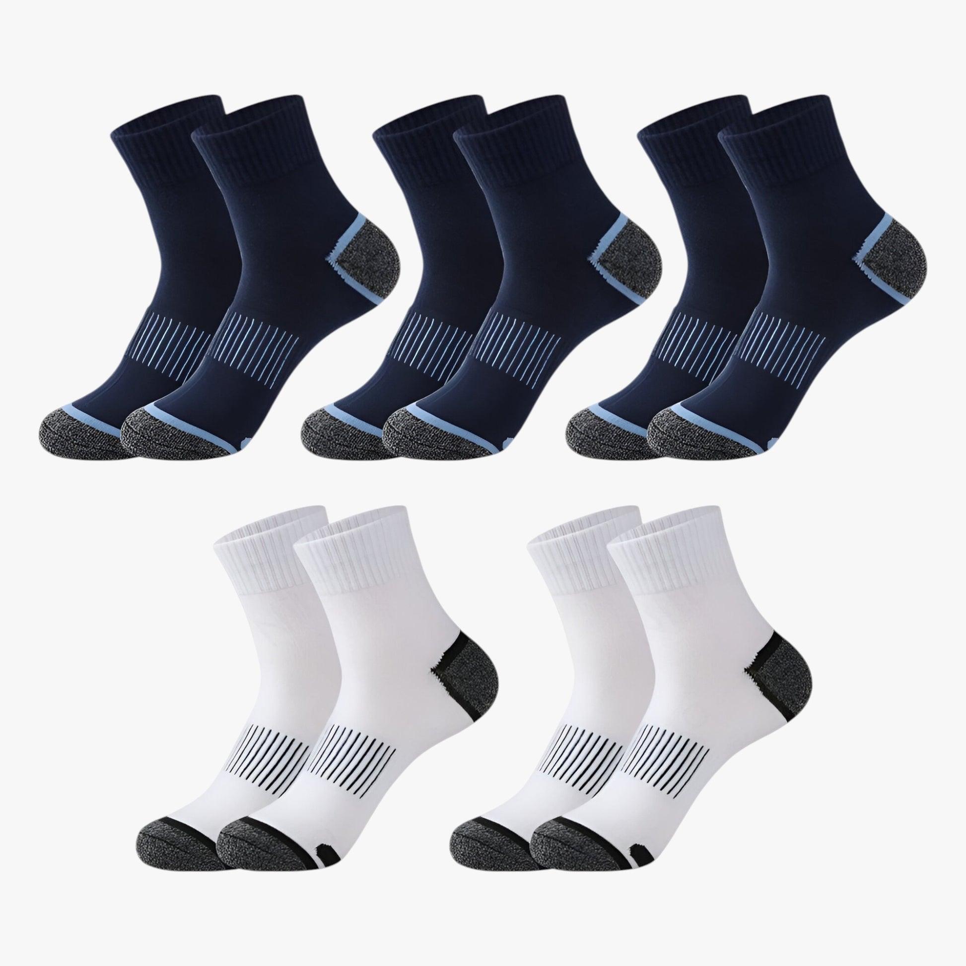 Sokken : Heren Katoenen Sportsokken - 5 Paar in 3 blauw 2 wit EU 38-45 van Outdoor Craft