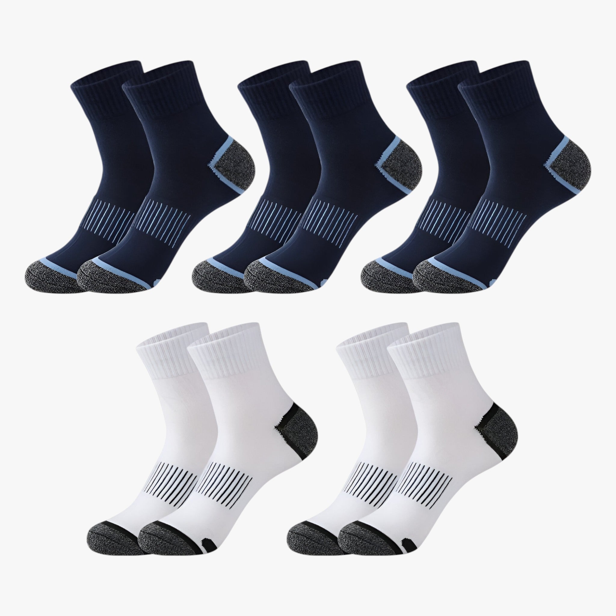 Sokken : Heren Katoenen Sportsokken - 5 Paar in 3 blauw 2 wit EU 38-45 van Outdoor Craft