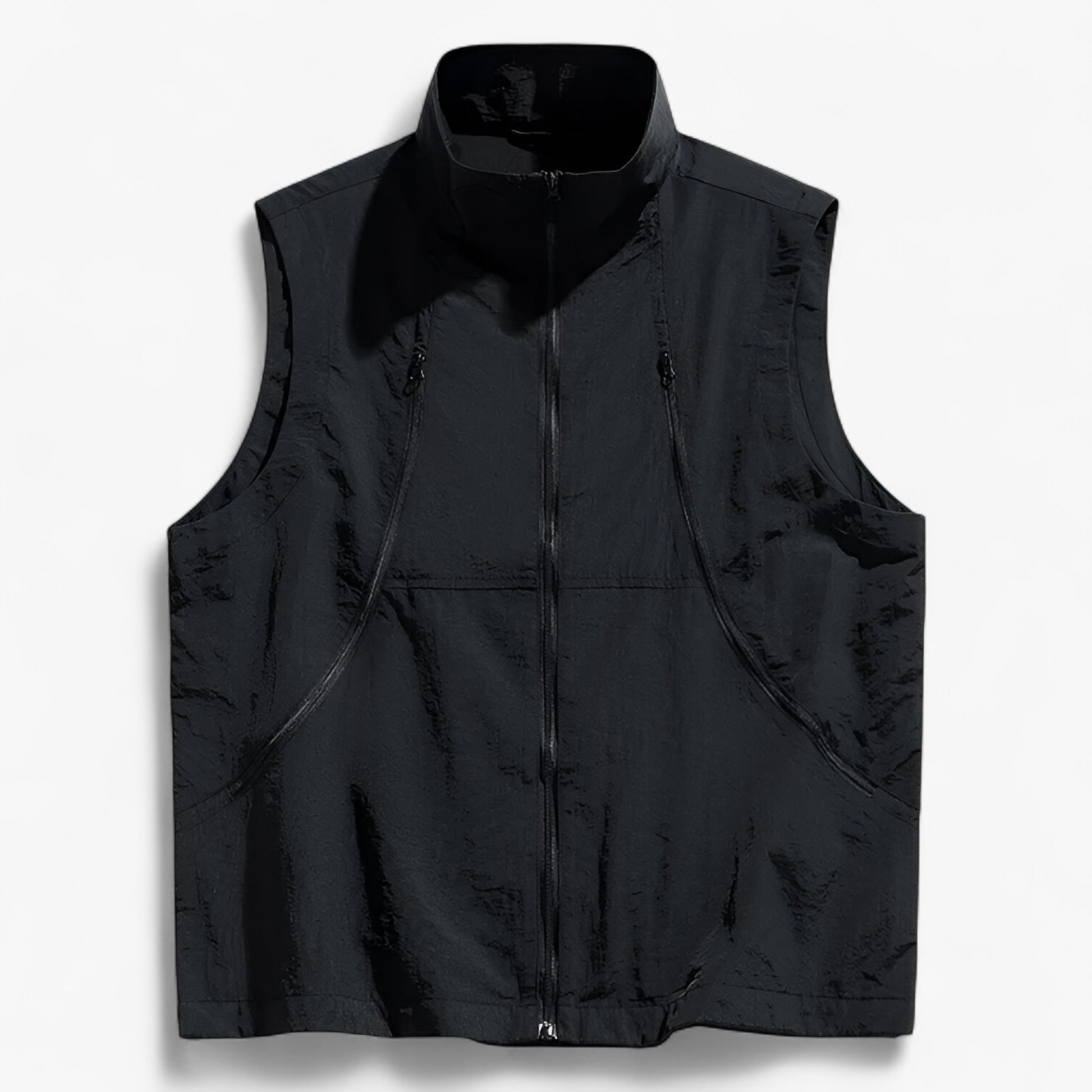 Herentruien en -cardigans : Heren Katoenen Vest voor Lente en Zomer in Zwart van Outdoor Craft