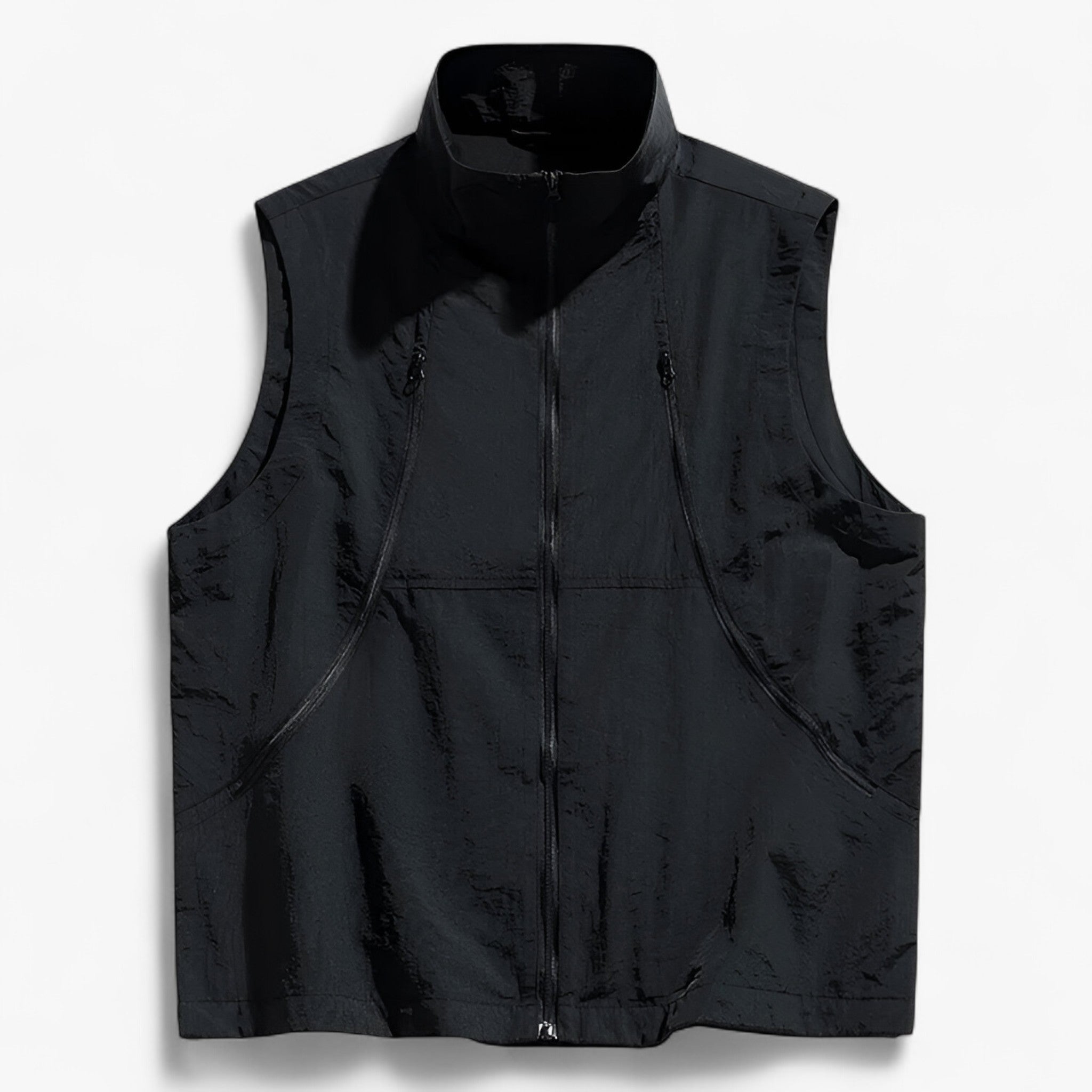 Herentruien en -cardigans : Heren Katoenen Vest voor Lente en Zomer in Zwart van Outdoor Craft