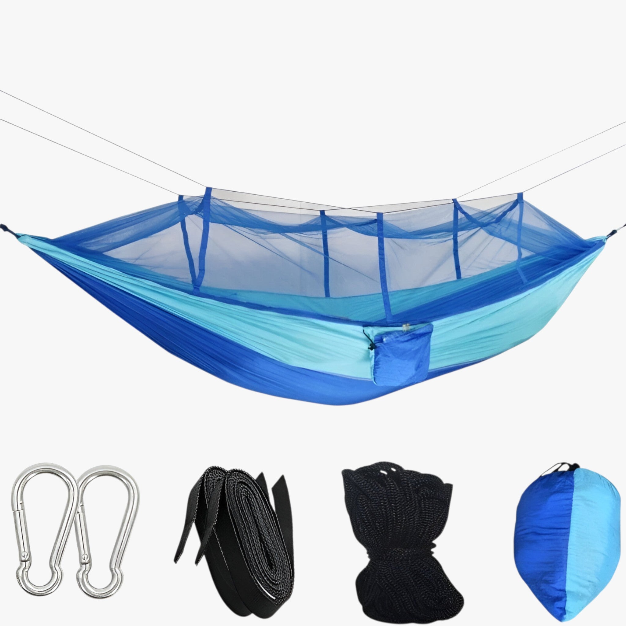 Lichtgewicht Nylon Hangmat 2 Persoons met Muggennet