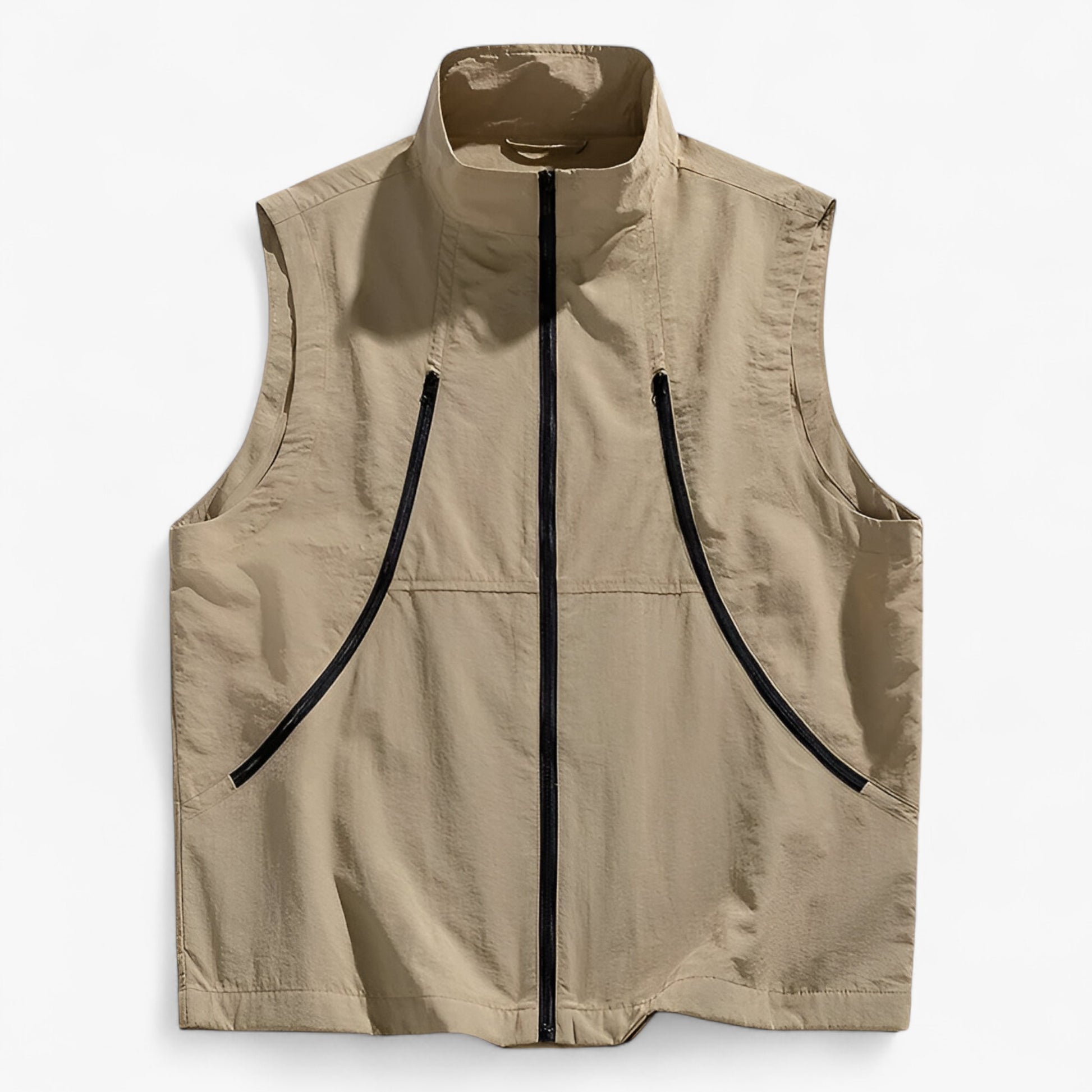 Herentruien en -cardigans : Heren Katoenen Vest voor Lente en Zomer in Khaki van Outdoor Craft