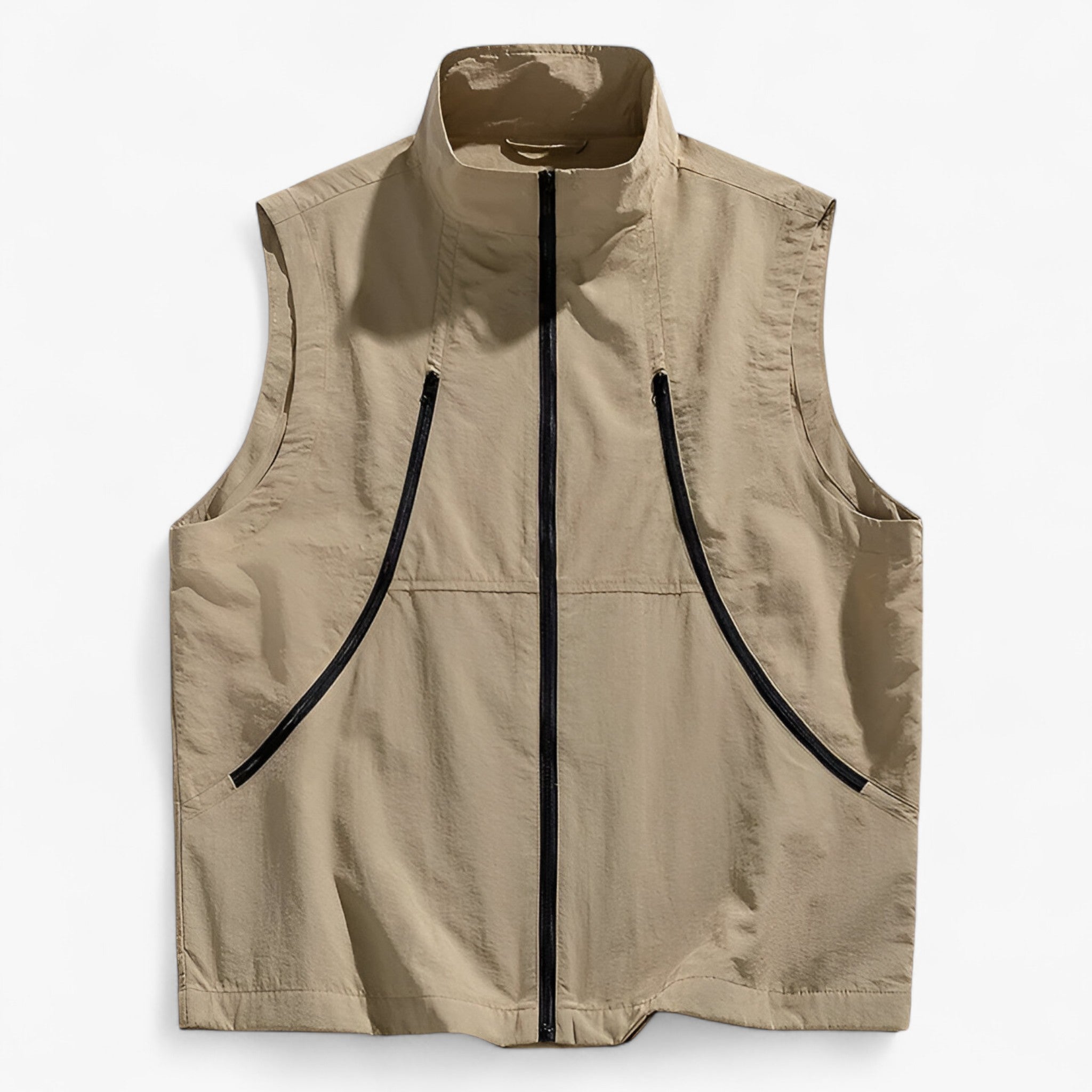 Herentruien en -cardigans : Heren Katoenen Vest voor Lente en Zomer in Khaki van Outdoor Craft