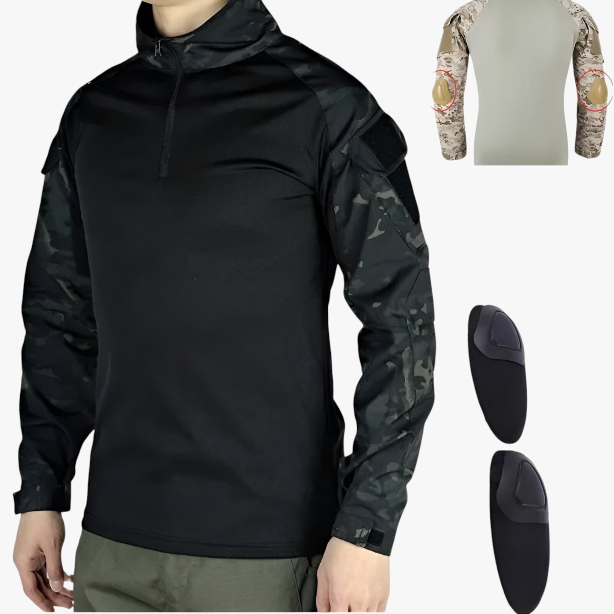 Heren Katoenen Longsleeve Tactisch Wandelt-shirt