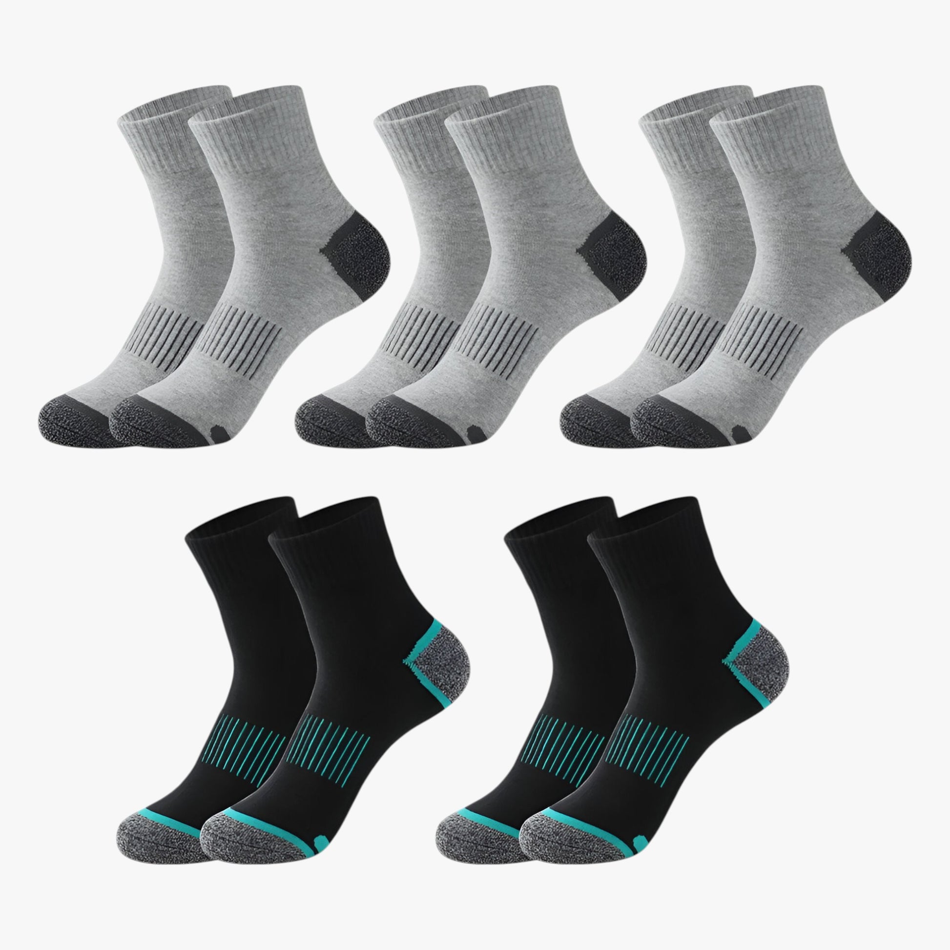 Sokken : Heren Katoenen Sportsokken - 5 Paar in 3 grijs 2 zwart EU 38-45 van Outdoor Craft