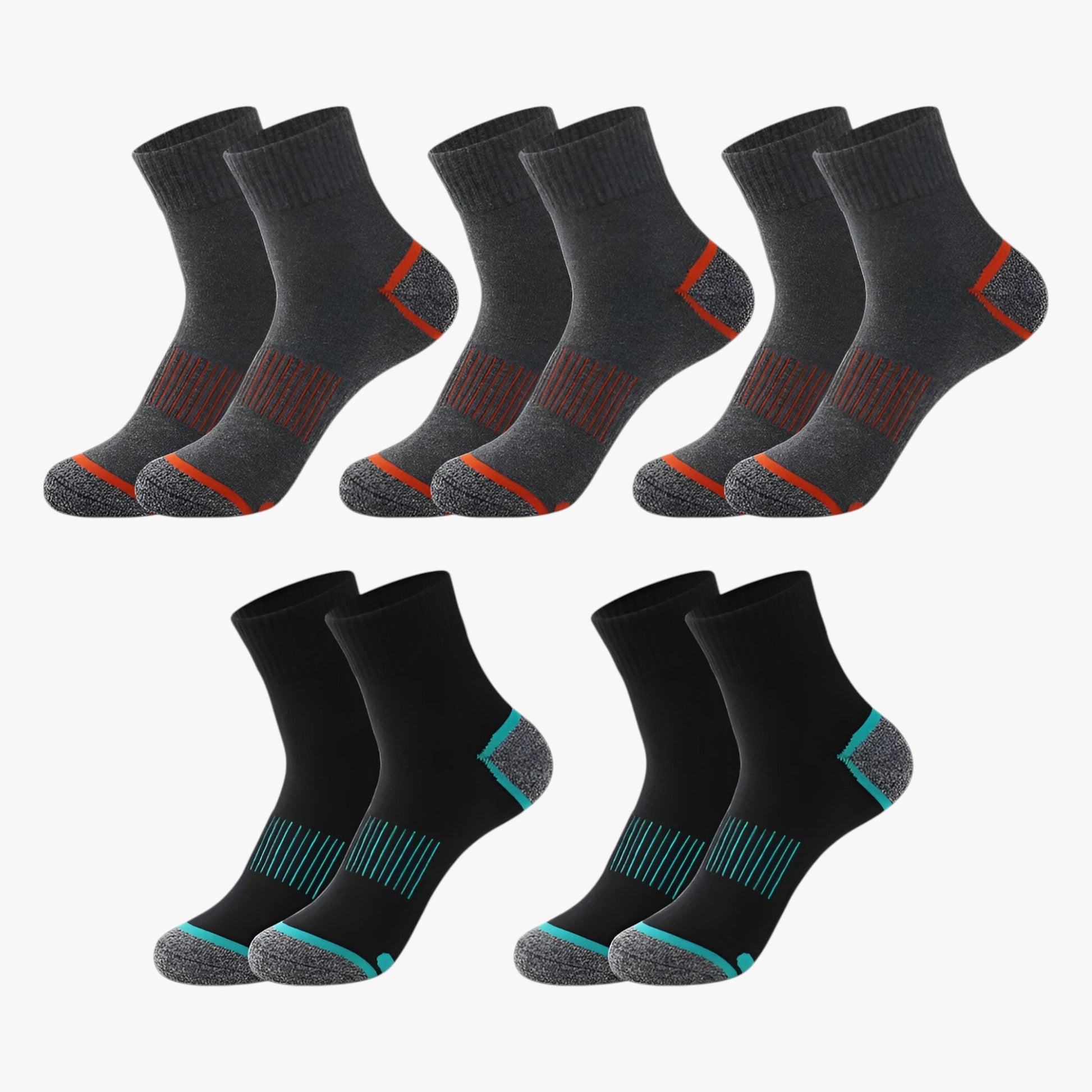 Sokken : Heren Katoenen Sportsokken - 5 Paar in 3 donkergrijs 2 zwart EU 38-45 van Outdoor Craft