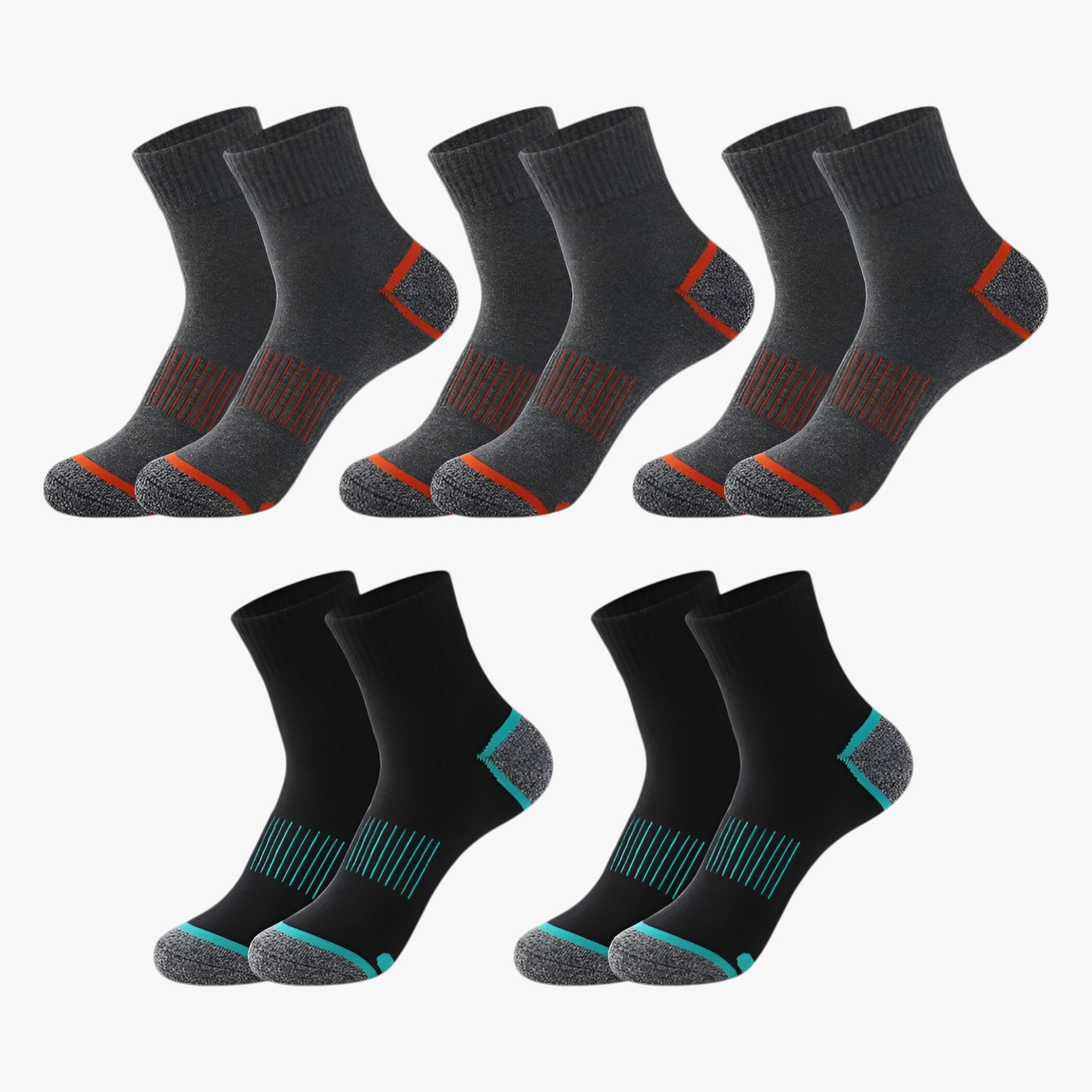 Sokken : Heren Katoenen Sportsokken - 5 Paar in 3 donkergrijs 2 zwart EU 38-45 van Outdoor Craft