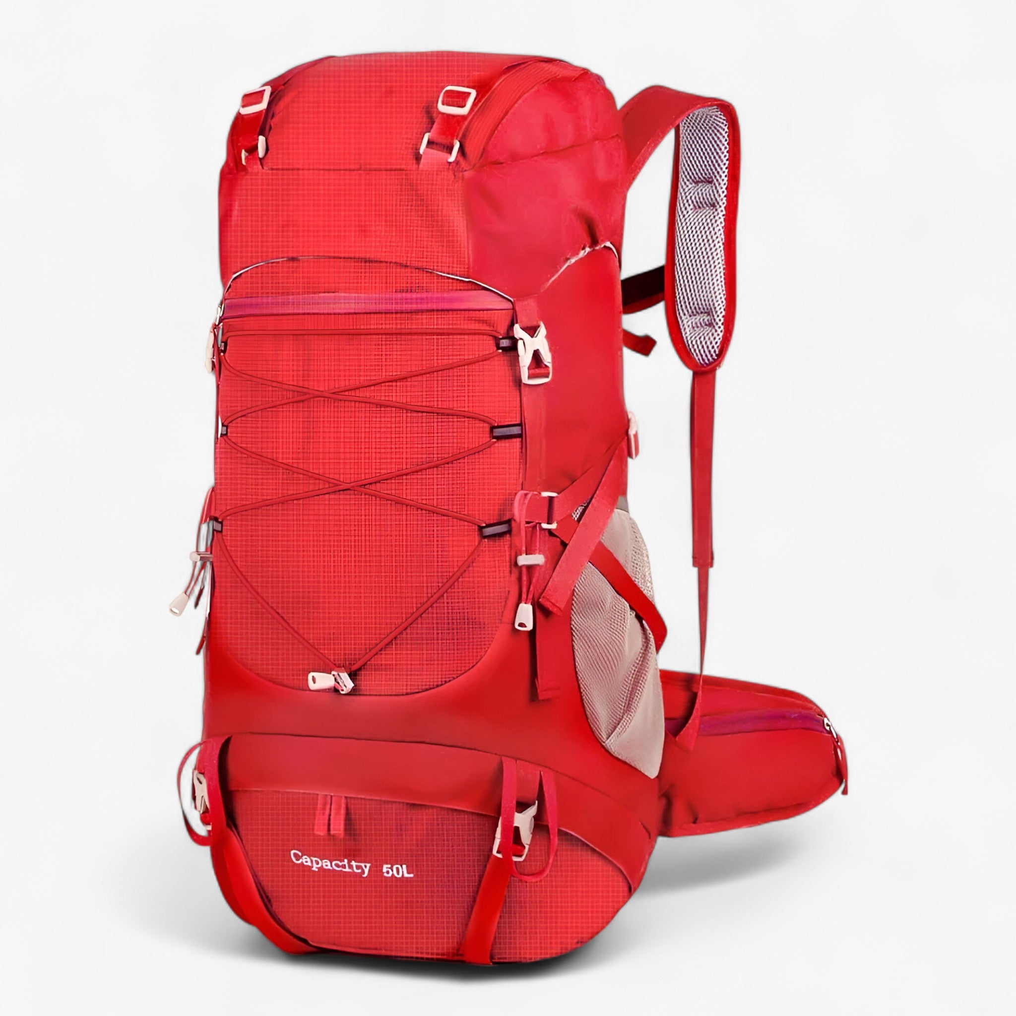 Wandelrugzak 50L Waterdicht Nylon Voor Avontuurlijke Reizen