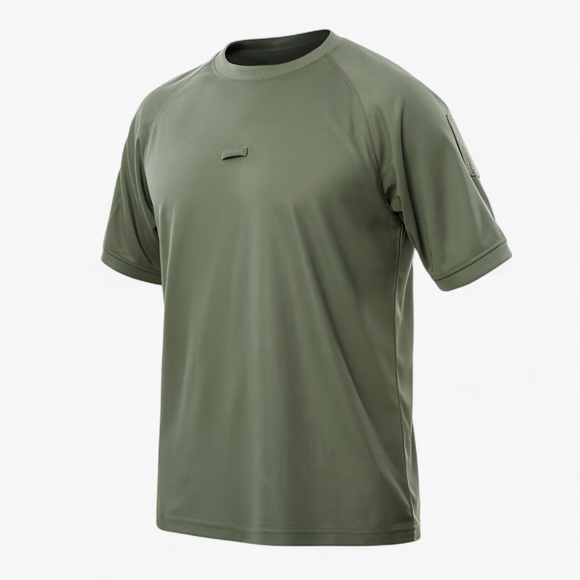 Heren Actieve Kleding : Heren Polyester Sport T-shirt Korte Mouwen in Legergroen van Outdoor Craft