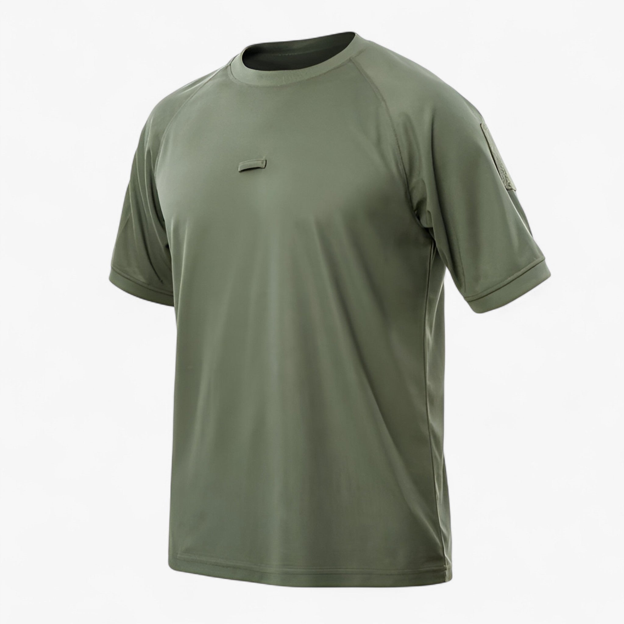 Heren Actieve Kleding : Heren Polyester Sport T-shirt Korte Mouwen in Legergroen van Outdoor Craft