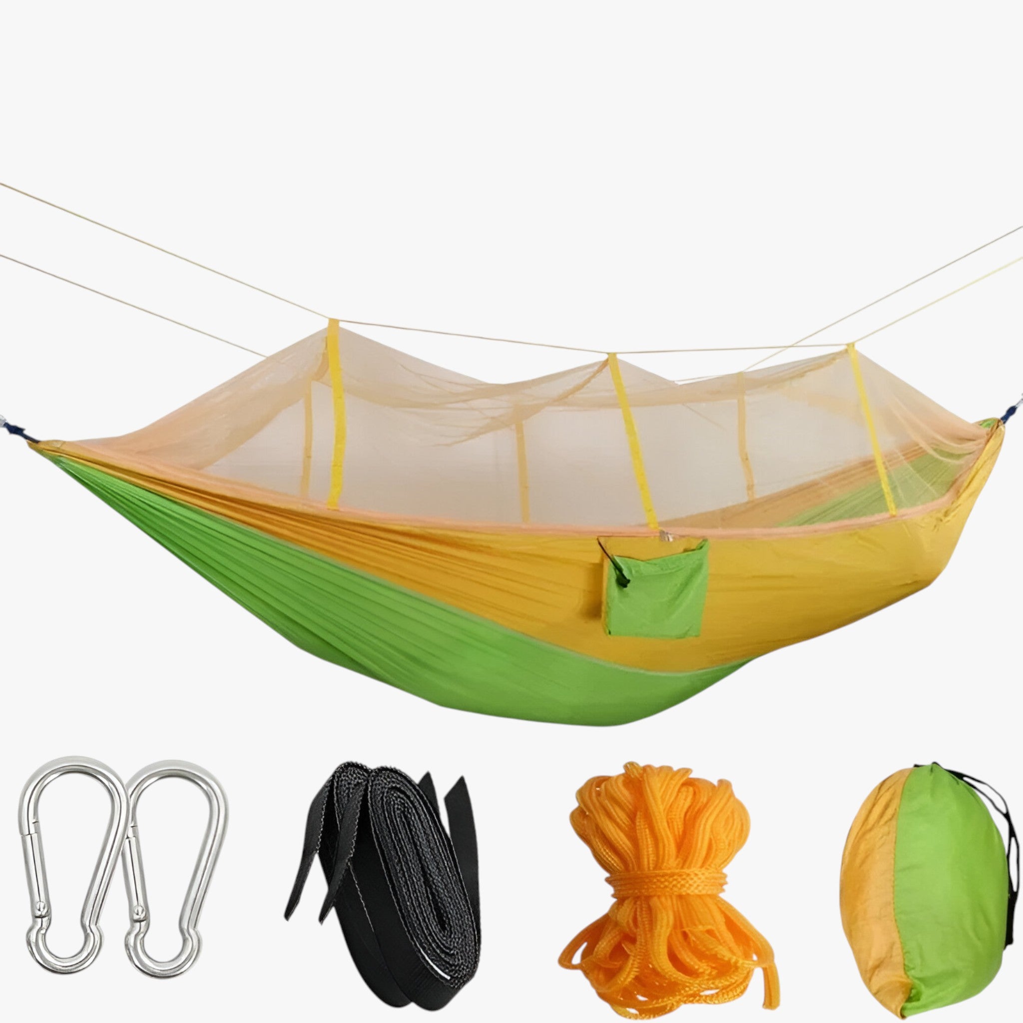 Lichtgewicht Nylon Hangmat 2 Persoons met Muggennet