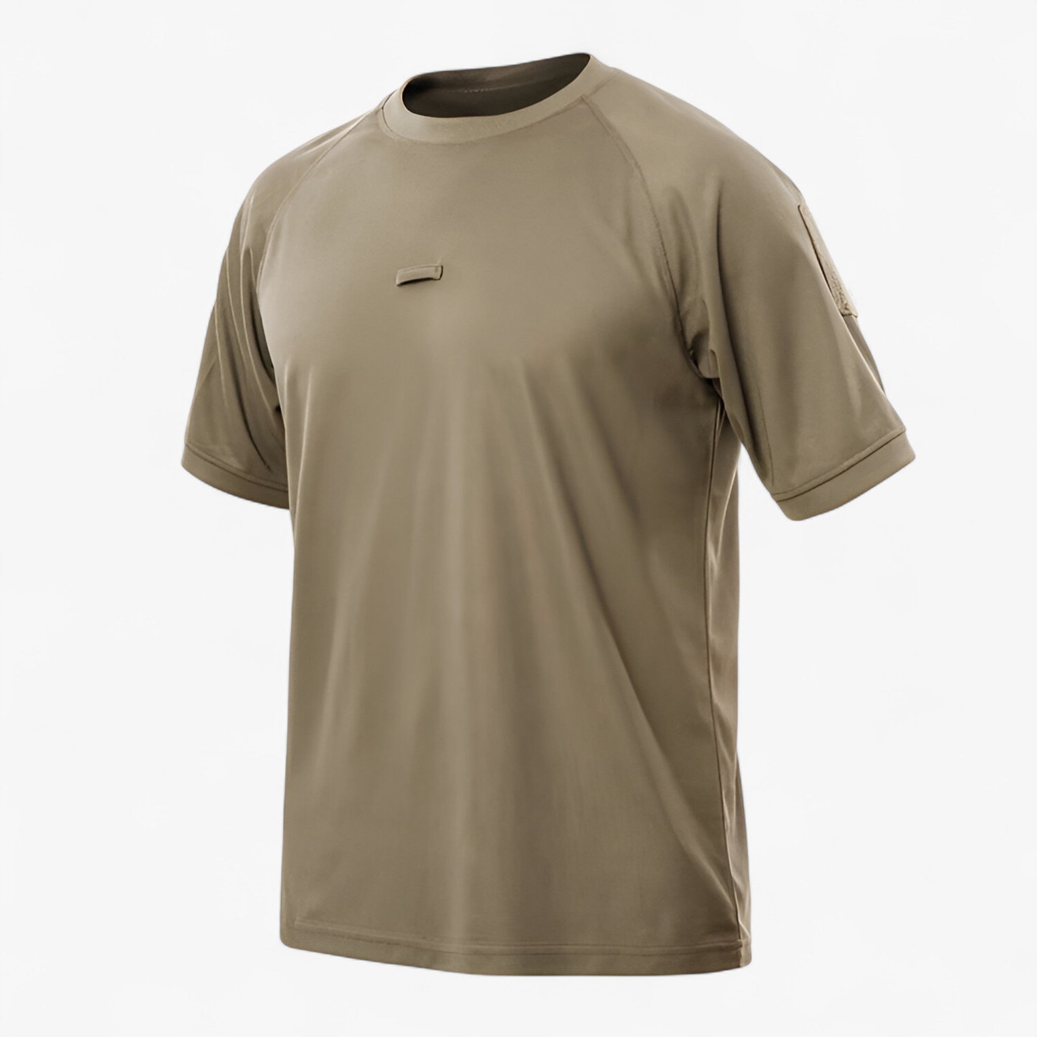 Heren Actieve Kleding : Heren Polyester Sport T-shirt Korte Mouwen in Khaki van Outdoor Craft