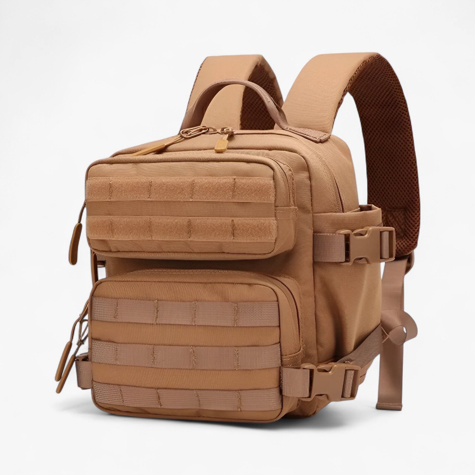 Rugzakken : Unisex Rugzak met Verstelbare Schouderbanden in Khaki van Outdoor Craft