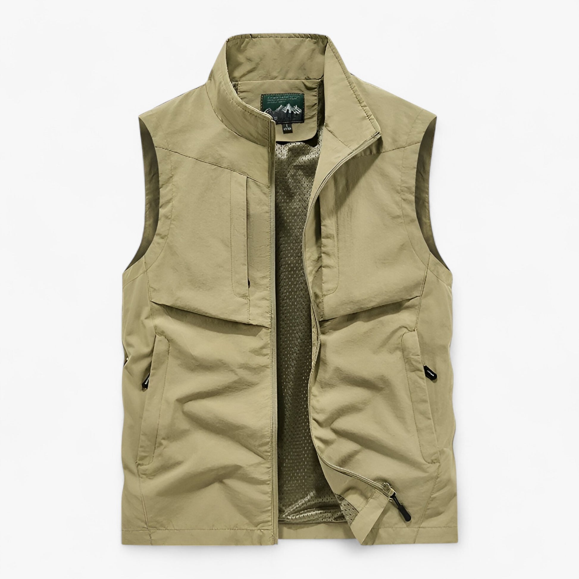 Heren Outdoor Vesten : Heren Waterdicht Outdoor Vest in Khaki van Outdoor Craft
