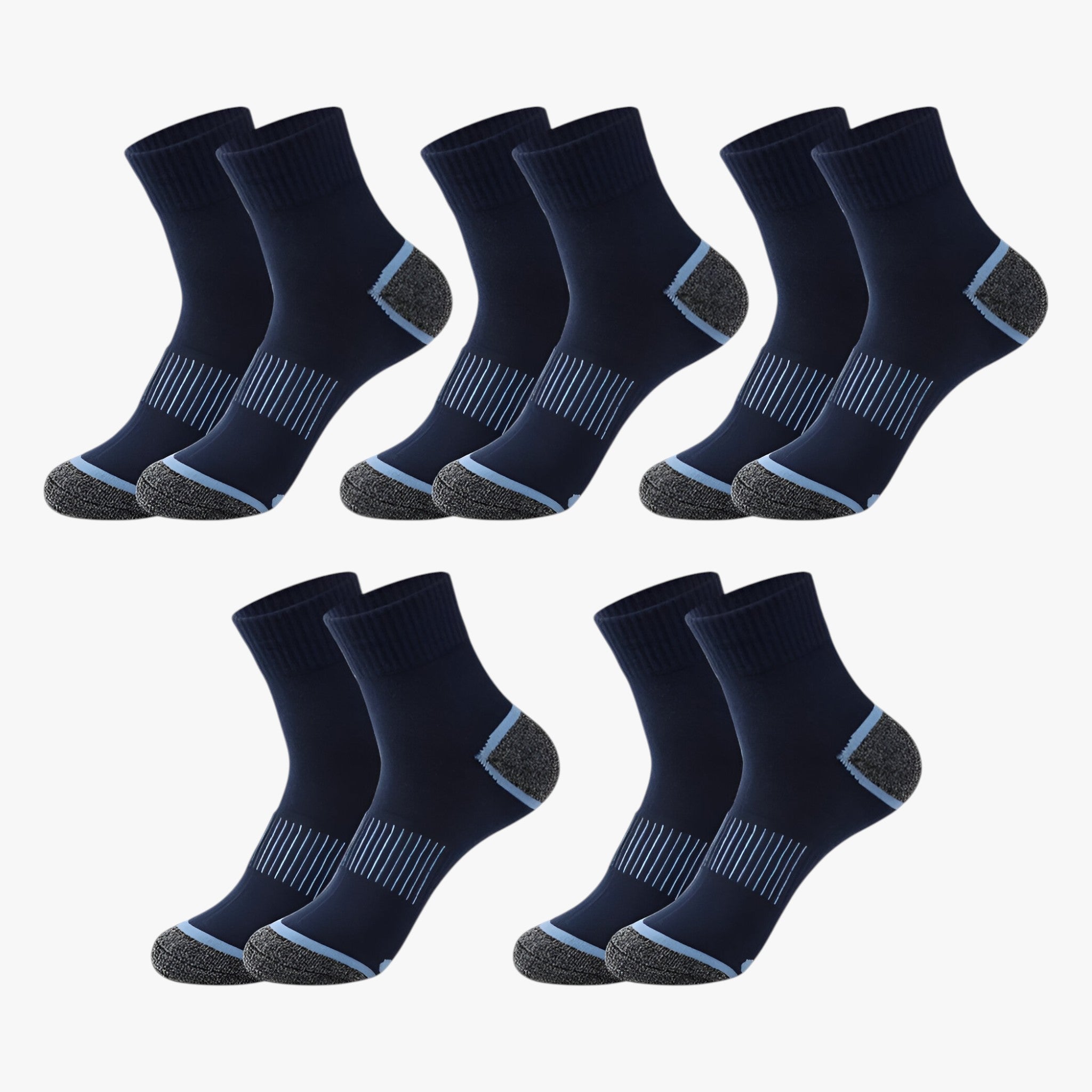 Sokken : Heren Katoenen Sportsokken - 5 Paar in 5 paar blauw EU 38-45 van Outdoor Craft