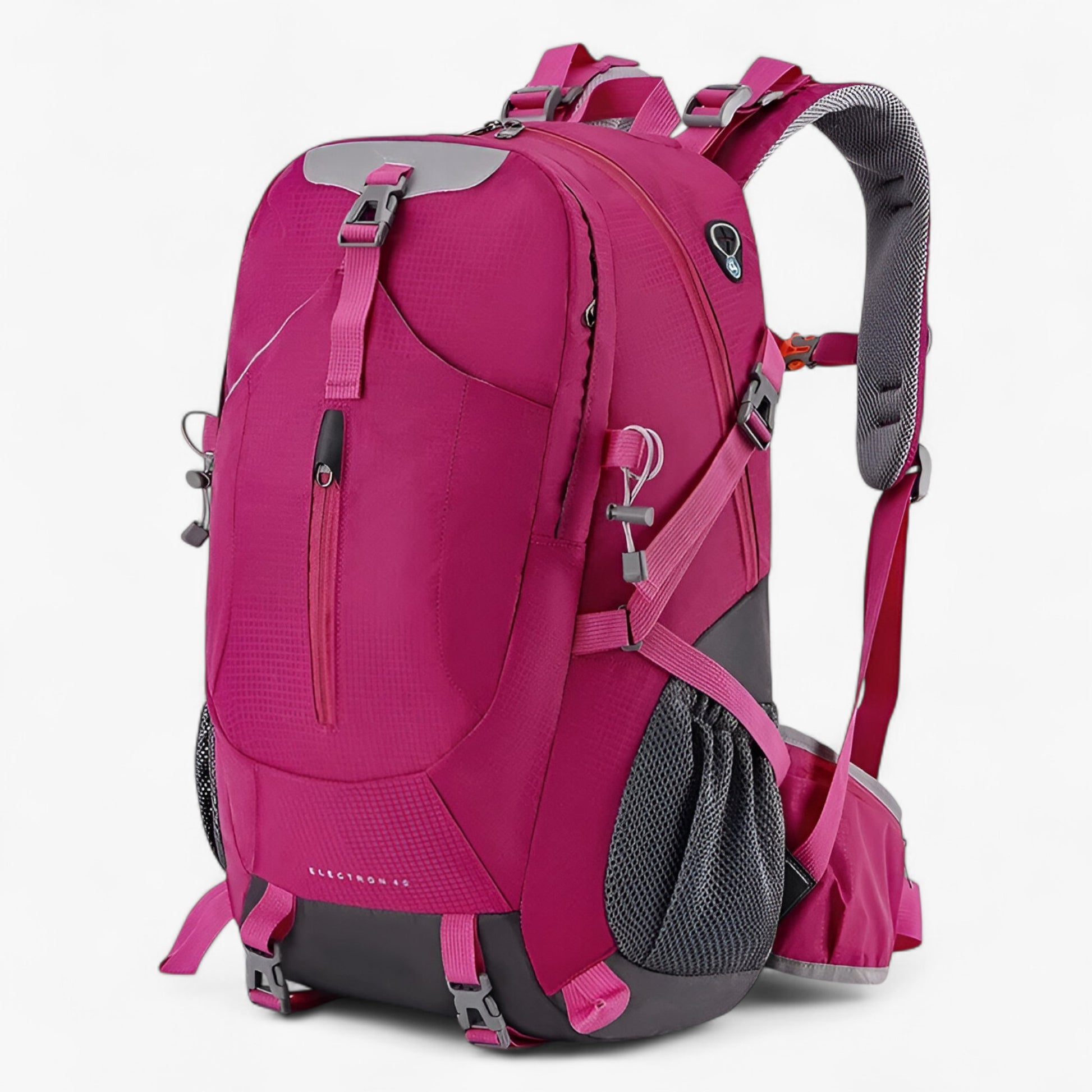 Rugzakken : Heren Waterafstotende Rugzak 40L voor Wandelen in Roze Rood van Outdoor Craft