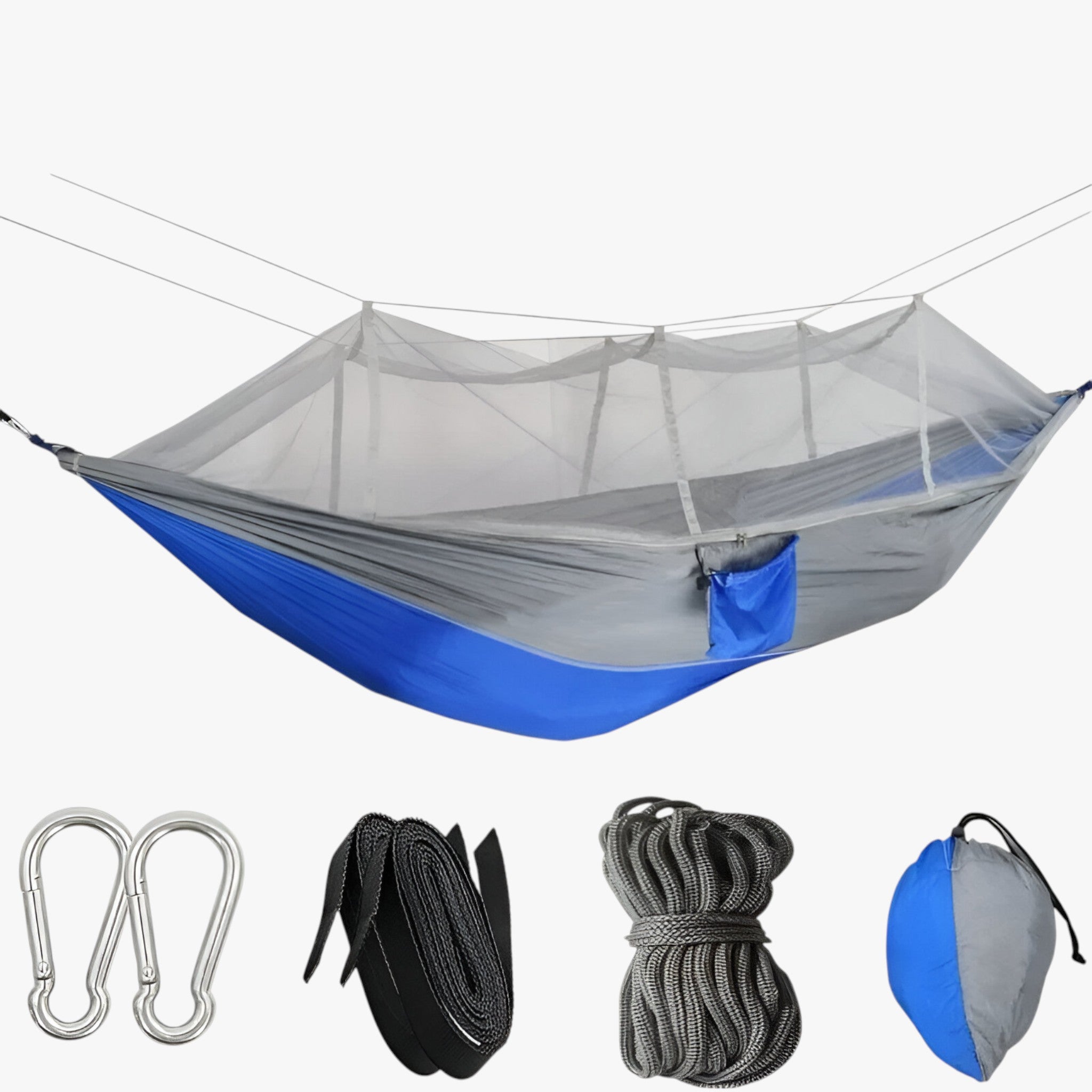Lichtgewicht Nylon Hangmat 2 Persoons met Muggennet