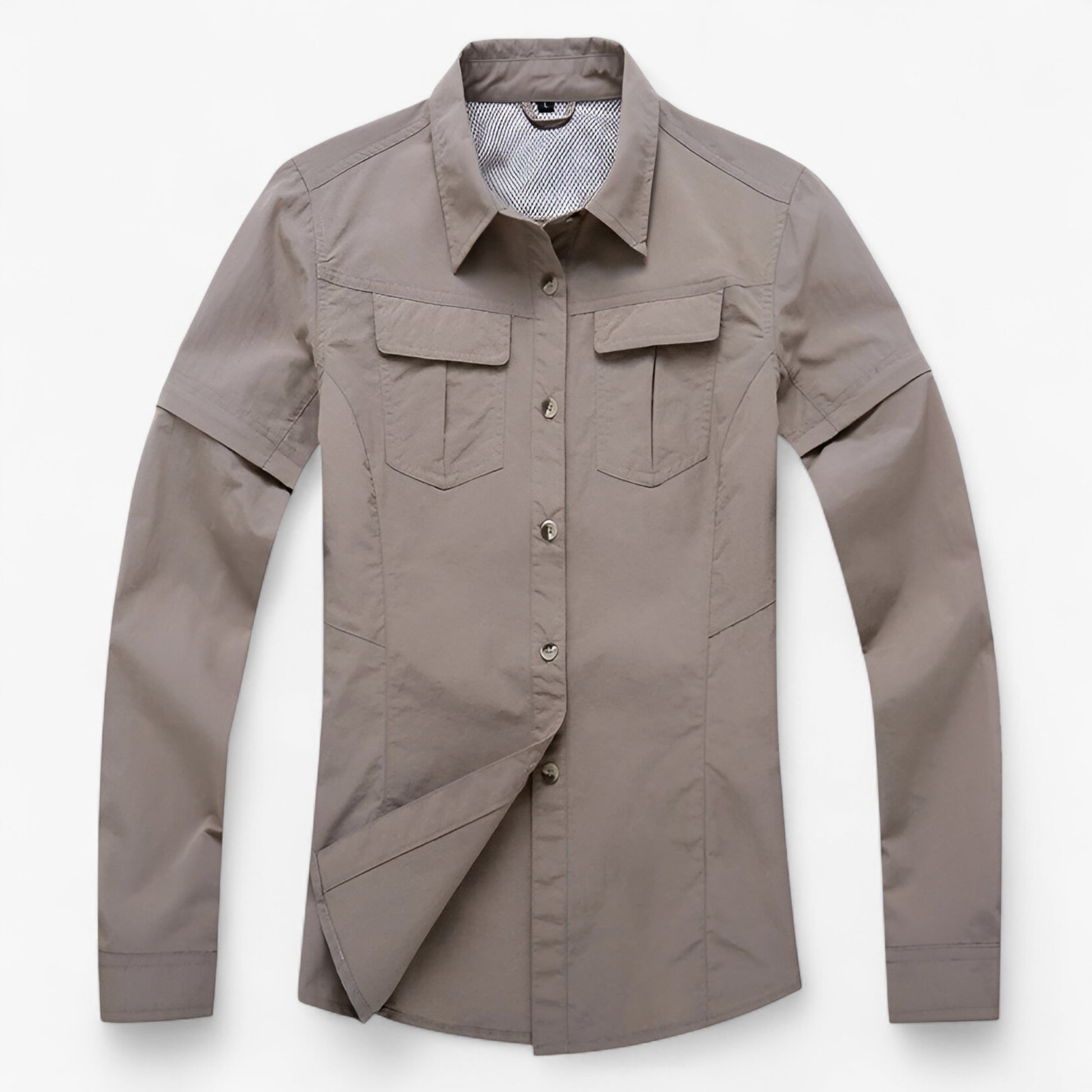 Dames Buiten Kleding : Vrouwen Sneldrogende Polyester Wandelen Blouse in Khaki van Outdoor Craft
