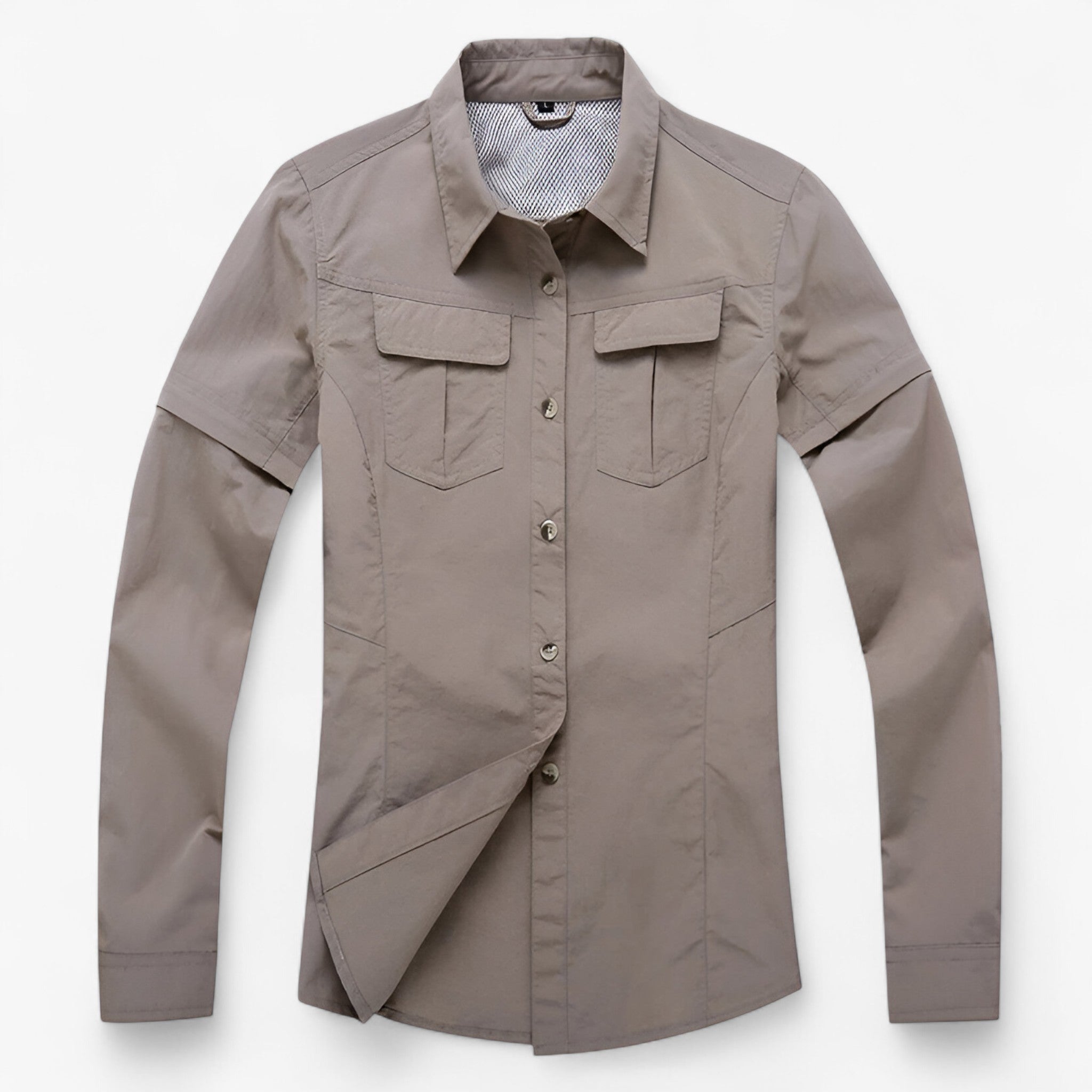 Dames Buiten Kleding : Vrouwen Sneldrogende Polyester Wandelen Blouse in Khaki van Outdoor Craft
