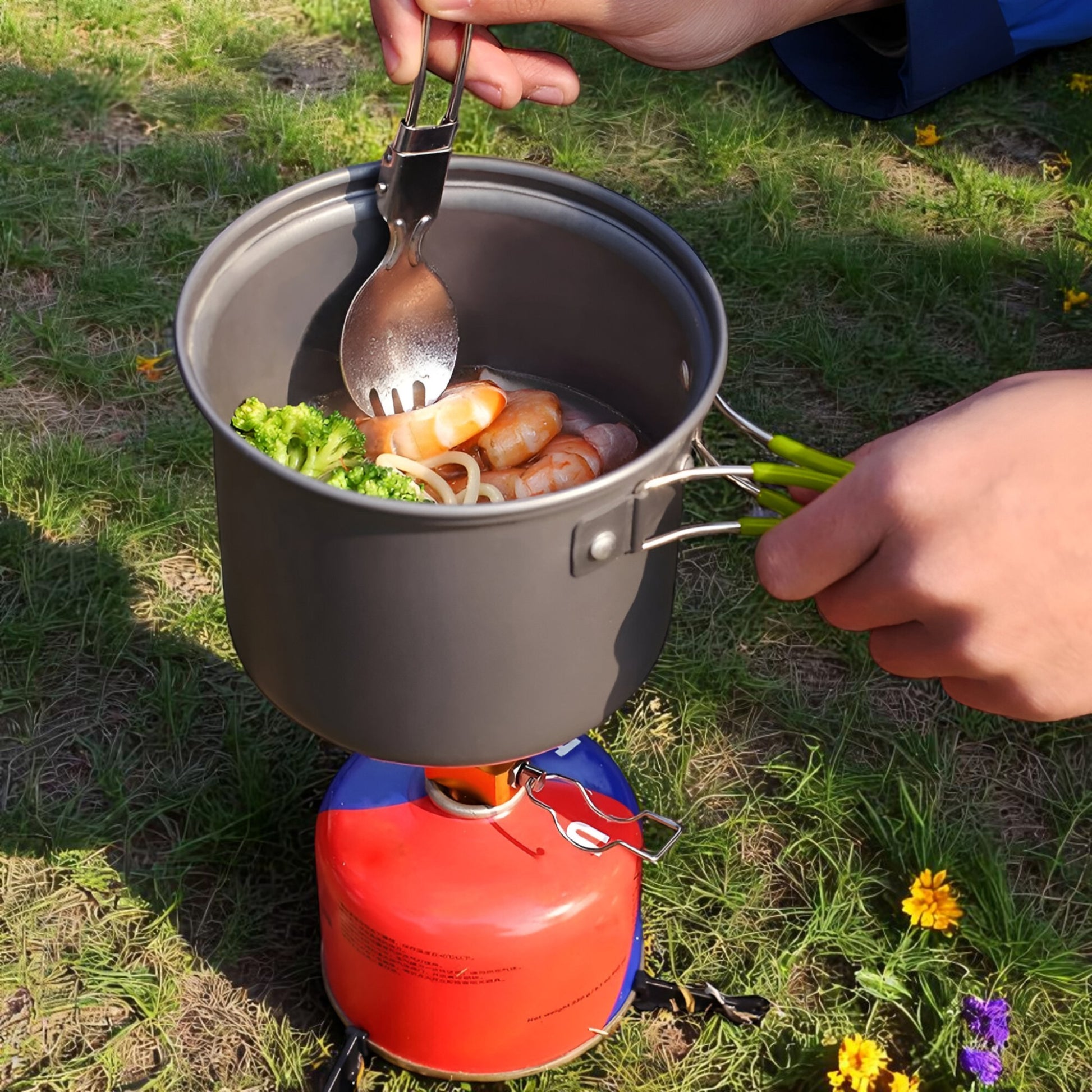 Camping Kookgerei : Draagbare Aluminium Kookset voor Kamperen in van Outdoor Craft