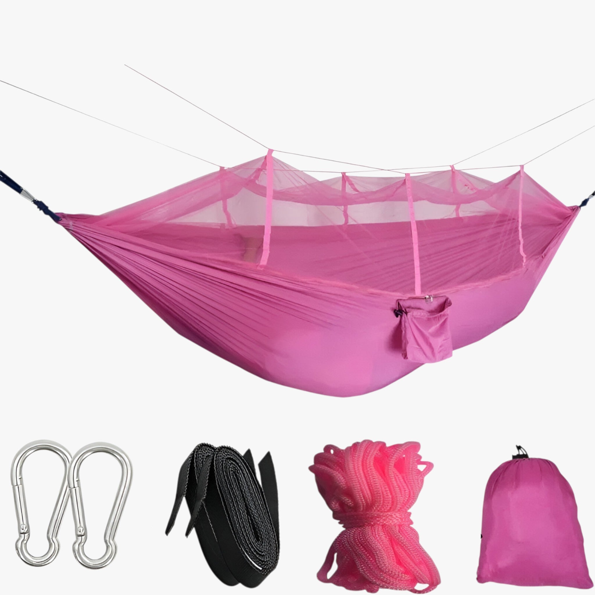 Lichtgewicht Nylon Hangmat 2 Persoons met Muggennet