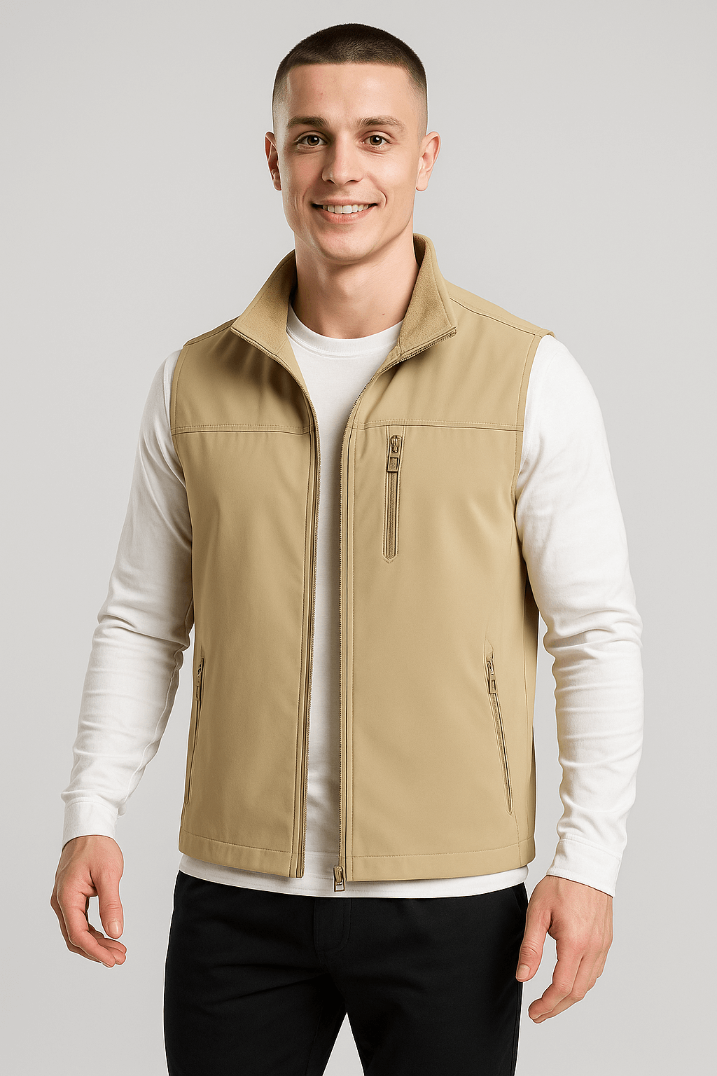 Softshell Outdoor Bodywarmer voor Heren – Lichtgewicht, Winddicht & Waterafstotend - Softshell Bodywarmer - Beige - Small (S) - Softshell Outdoor Bodywarmer voor Heren – Lichtgewicht, Winddicht & Waterafstotend. - Outdoor Craft