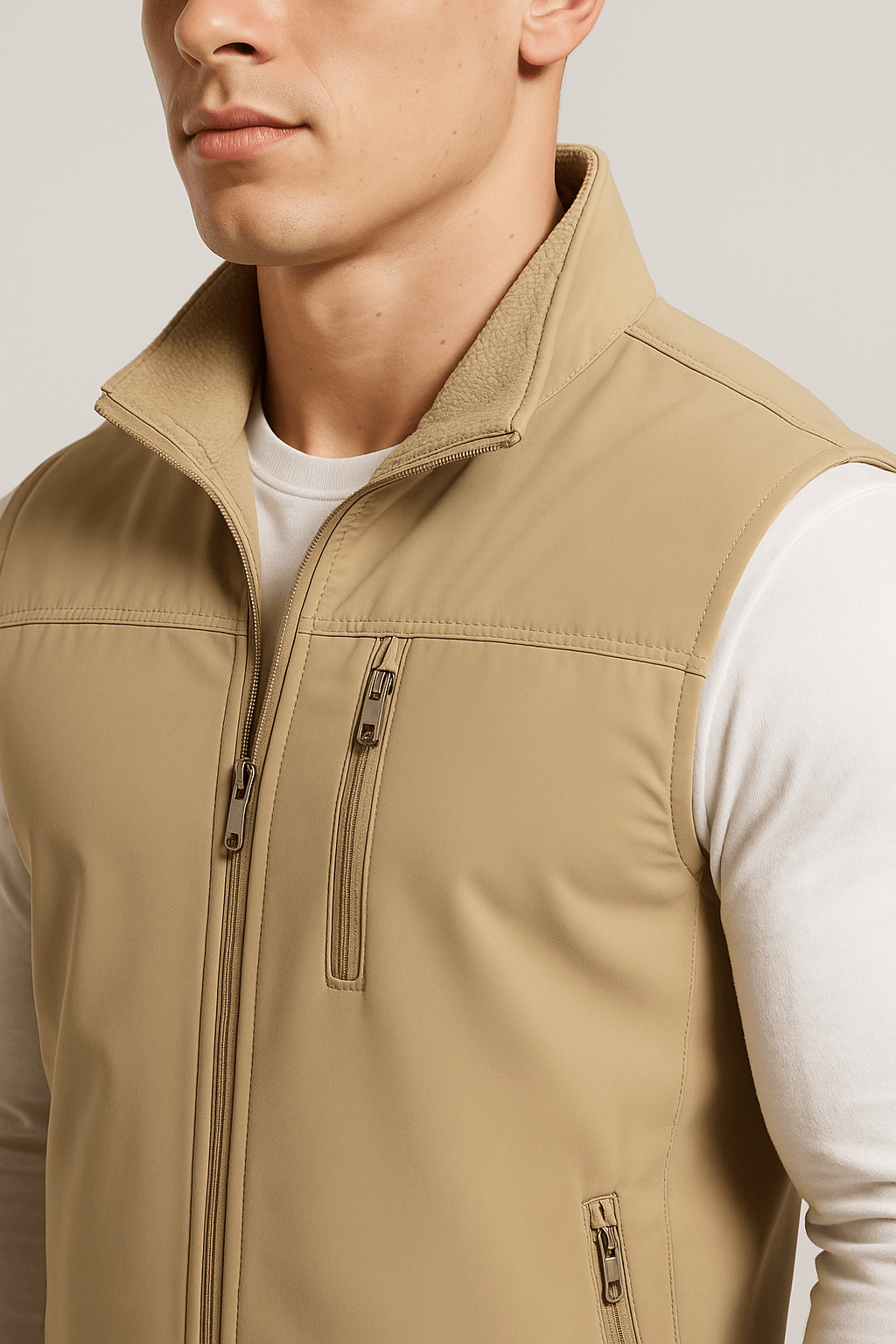 Softshell Outdoor Bodywarmer voor Heren – Lichtgewicht, Winddicht & Waterafstotend - Softshell Bodywarmer - Beige - Small (S) - Softshell Outdoor Bodywarmer voor Heren – Lichtgewicht, Winddicht & Waterafstotend. - Outdoor Craft