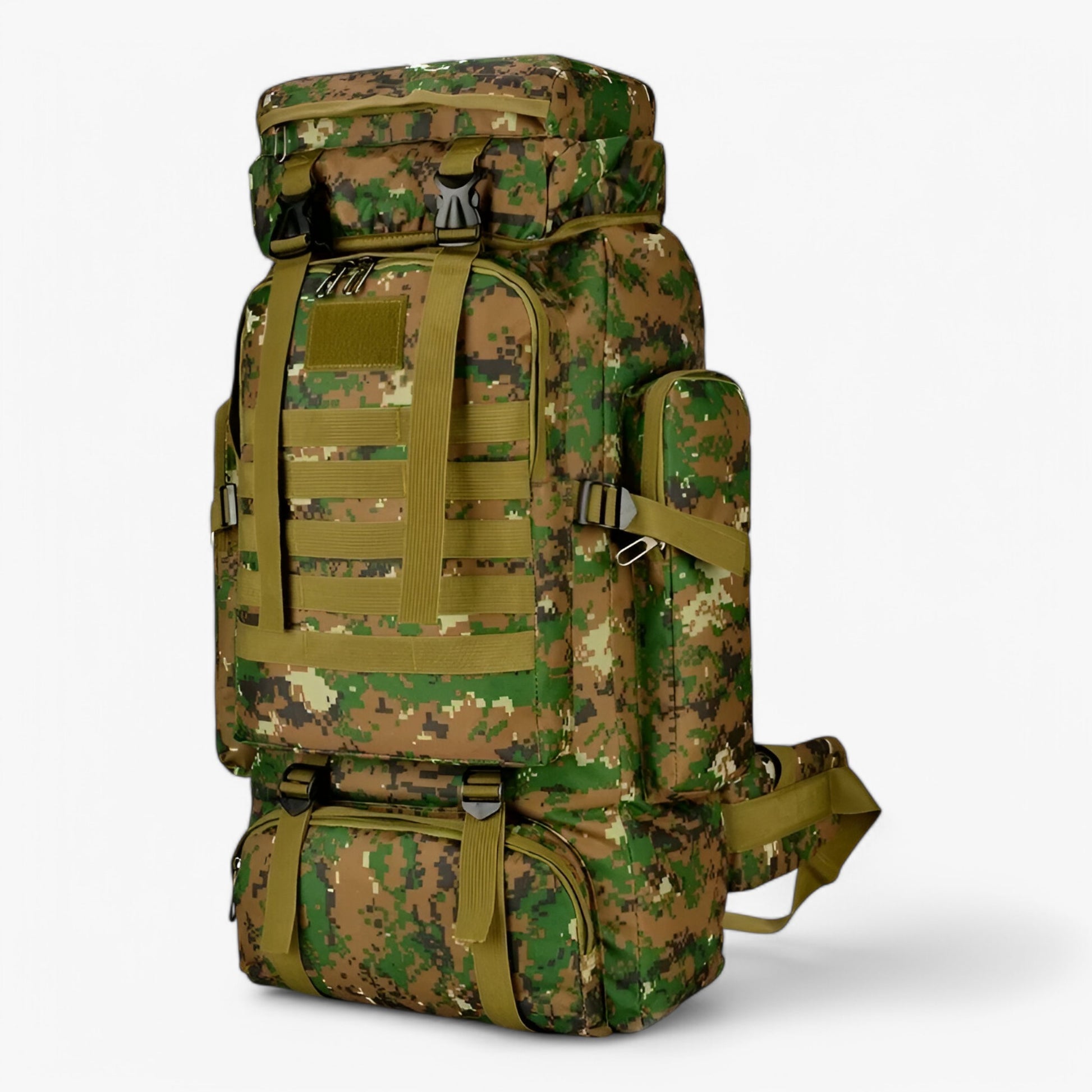 Wandelrugzakken : Grote Tactische Rugzak 80L/100L – Duurzaam Waterbestendig in Camouflagegroen(80L) van Outdoor Craft