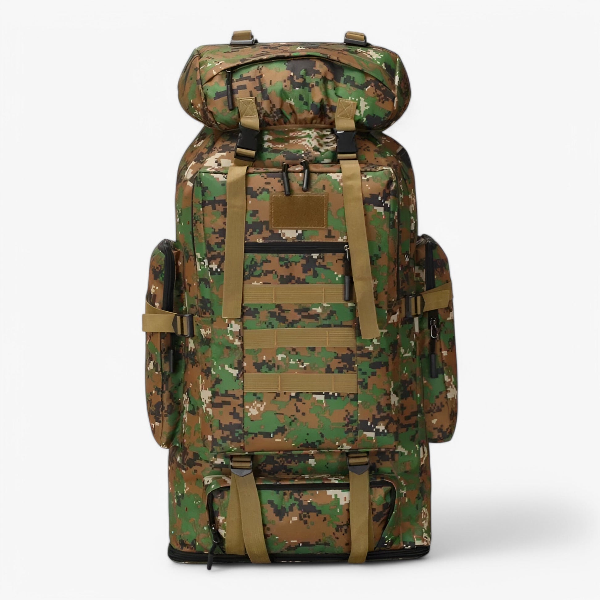 Wandelrugzakken : Grote Tactische Rugzak 80L/100L – Duurzaam Waterbestendig in Camouflagegroen(100L) van Outdoor Craft