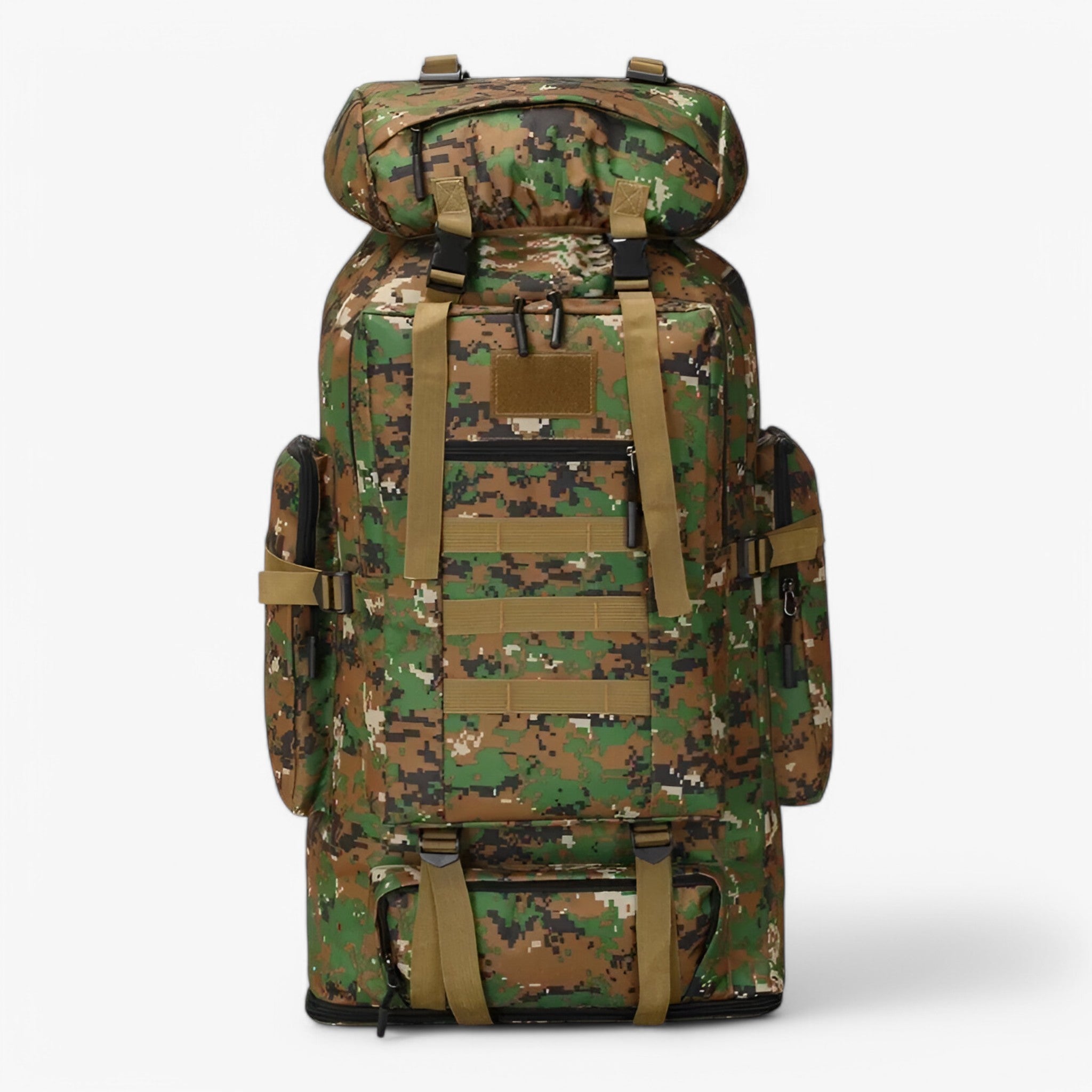 Wandelrugzakken : Grote Tactische Rugzak 80L/100L – Duurzaam Waterbestendig in Camouflagegroen(100L) van Outdoor Craft
