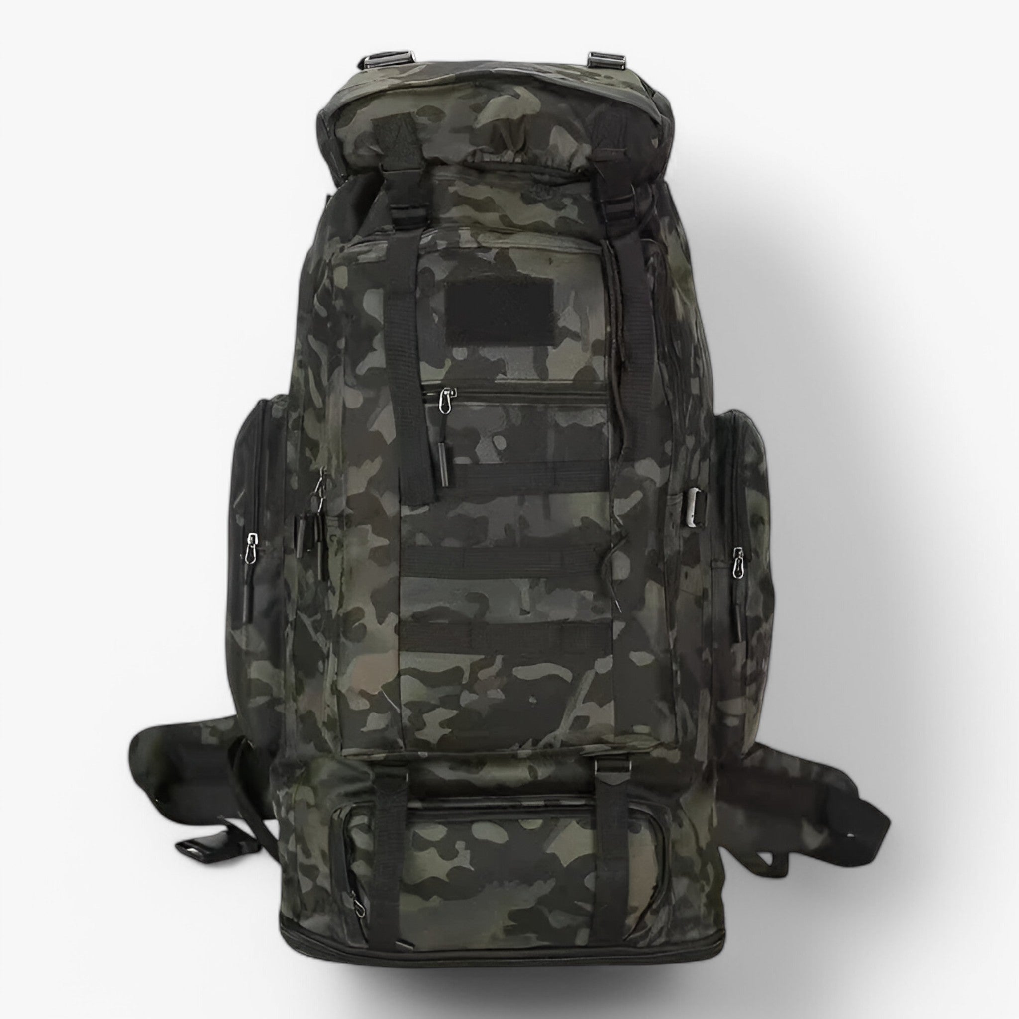 Wandelrugzakken : Grote Tactische Rugzak 80L/100L – Duurzaam Waterbestendig in Camo zwart(100L) van Outdoor Craft