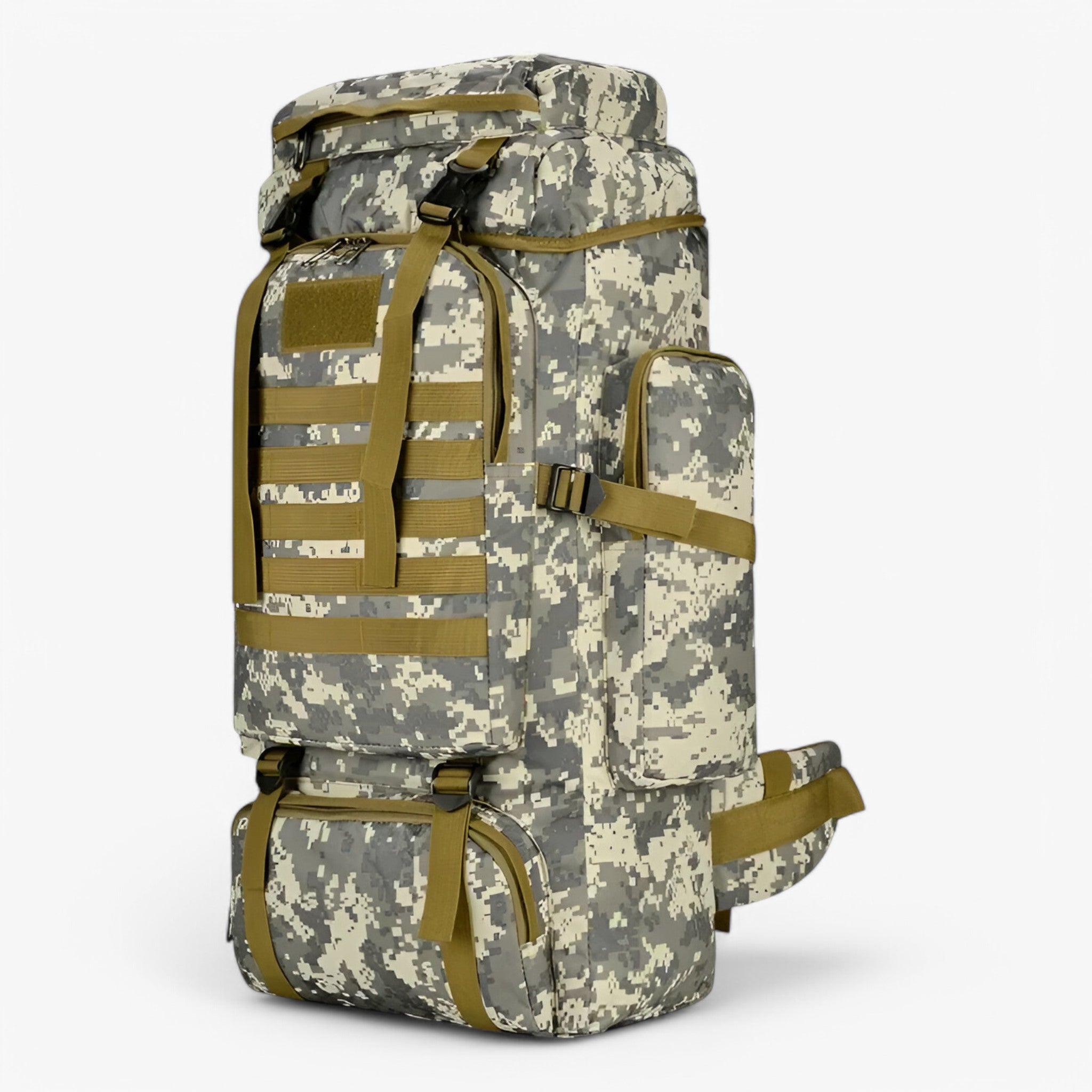 Wandelrugzakken : Grote Tactische Rugzak 80L/100L – Duurzaam Waterbestendig in ACU (80L) van Outdoor Craft
