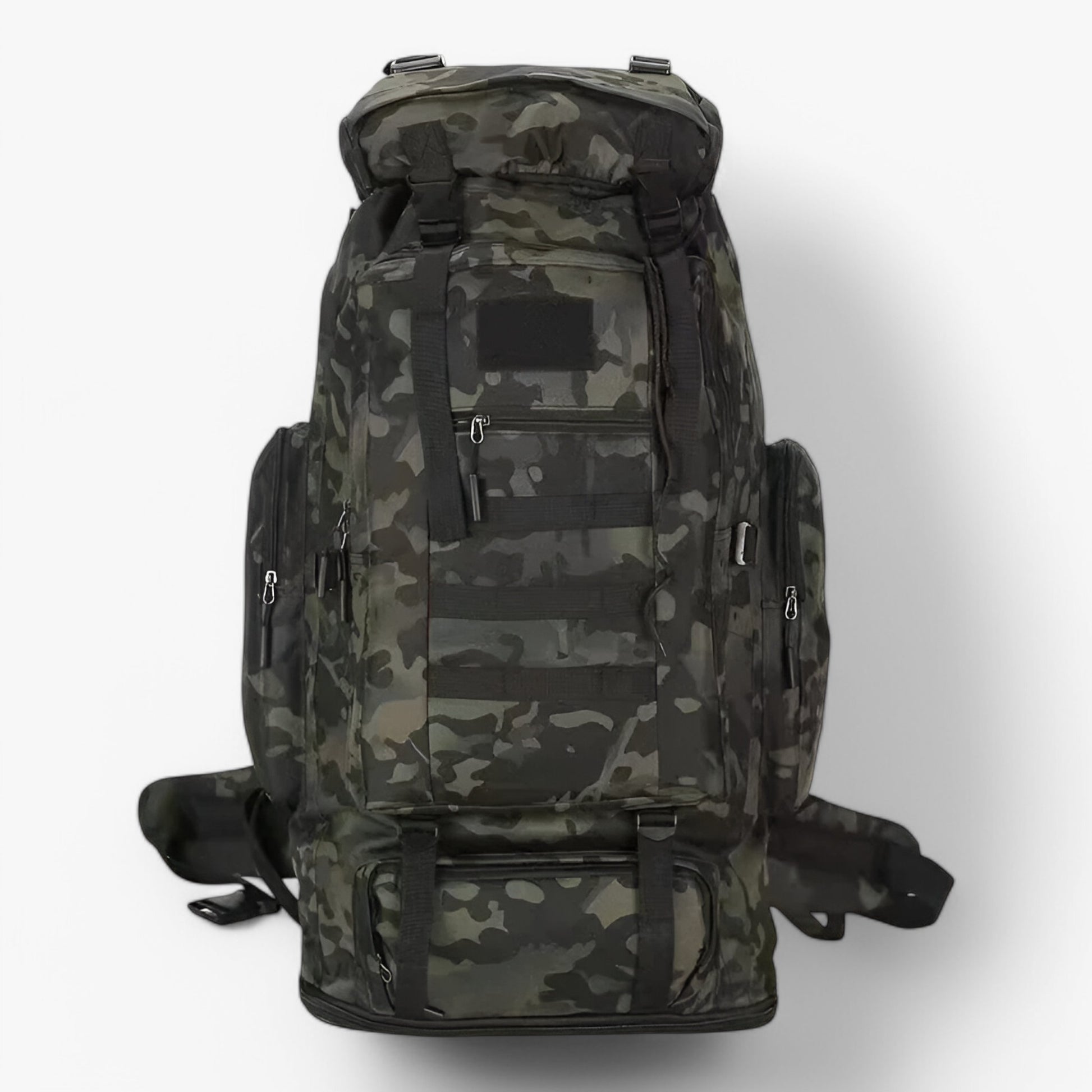 Wandelrugzakken : Grote Tactische Rugzak 80L/100L – Duurzaam Waterbestendig in Camo zwart(80L) van Outdoor Craft