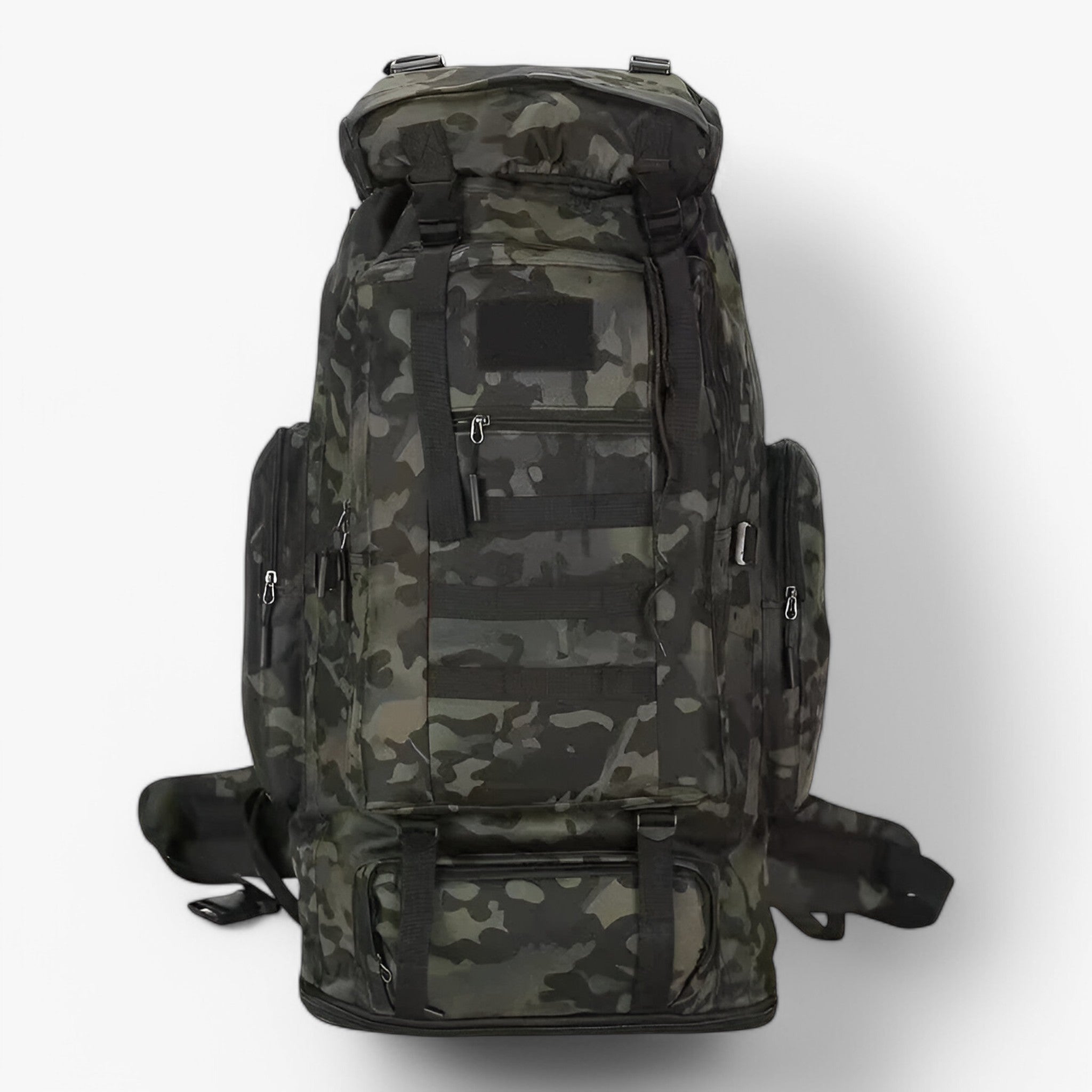Wandelrugzakken : Grote Tactische Rugzak 80L/100L – Duurzaam Waterbestendig in Camo zwart(80L) van Outdoor Craft